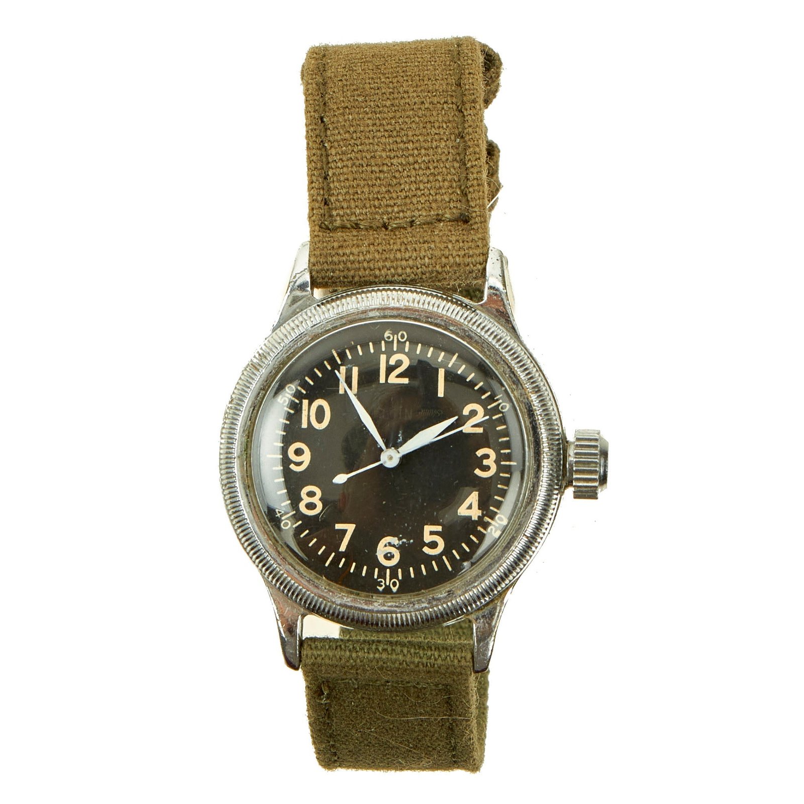 Buy Original U.S. WWII 1944 Type A-11 USAAF Wrist Watch by Elgin - Fully Functional | Original Firearms Antique For Sale