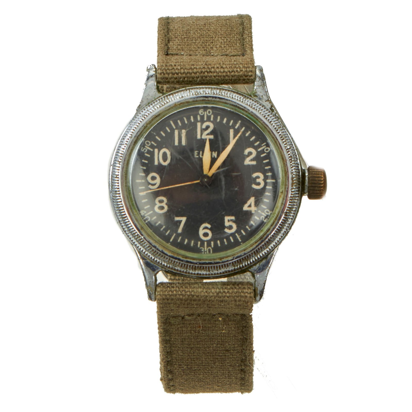 Buy Original U.S. WWII 1944 Type A-11 USAAF Wrist Watch by Elgin - Fully Functional | Original Firearms Antique For Sale