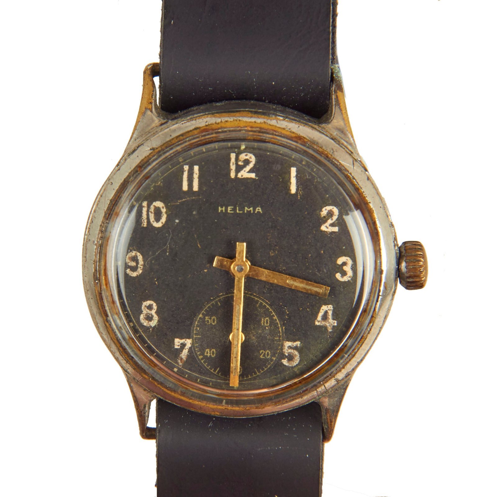 Buy Original German WWII Wehrmacht D-H Watch by Helma - Fully Functional | Original Firearms Antique For Sale
