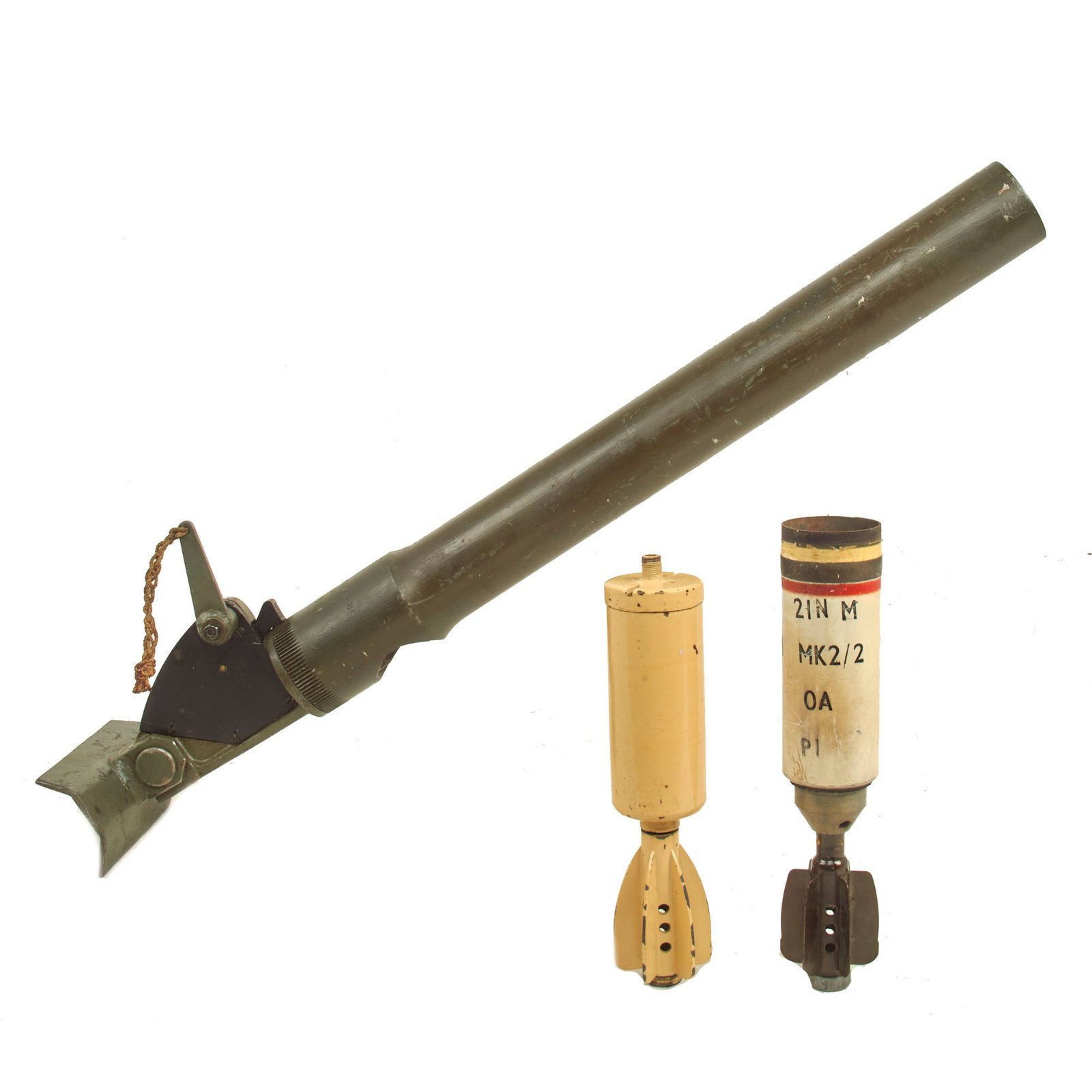 Buy Original British WWII Type Ordnance ML 2-inch Mortar with Inert Bombs | Original Firearms Antique For Sale