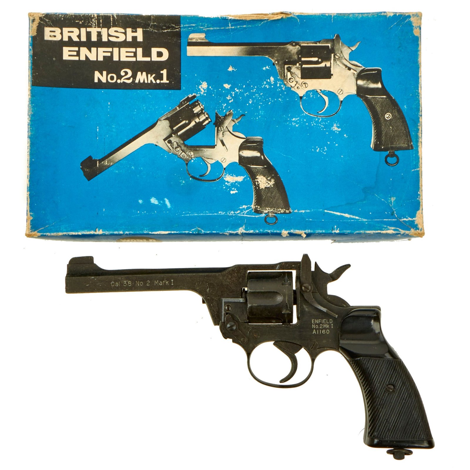 Buy British WWII Replica Enfield No 2 Mk I Revolver Cap Plug-Firing Pistol by Nakata, Japan with Original Box - Circa 1960s | Original Firearms Antique For Sale