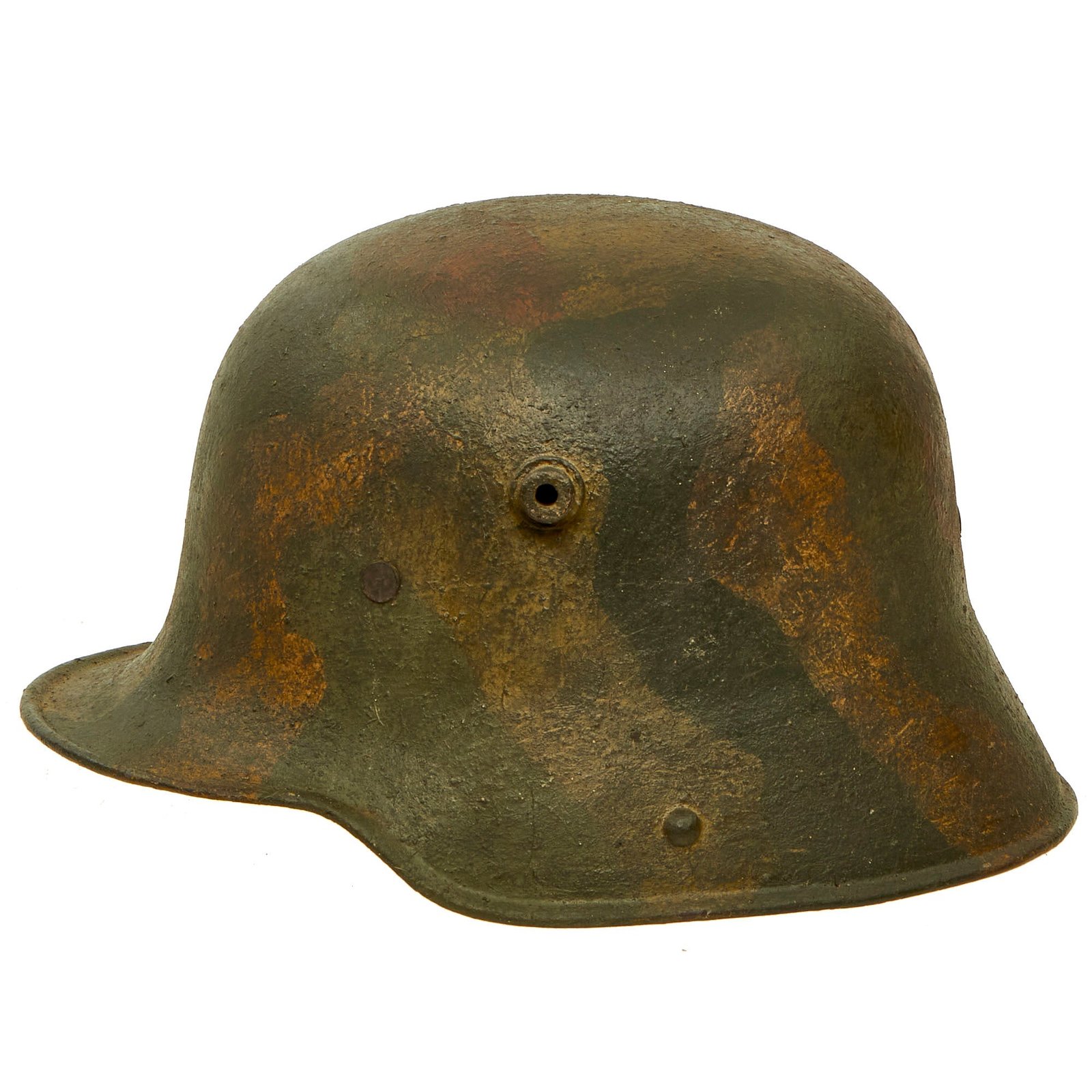 Buy Original Imperial German WWI M-1916 M16 Stahlhelm Helmet with Camouflage Paint and Liner - Marked E.T. 62 | Original Firearms Antique For Sale