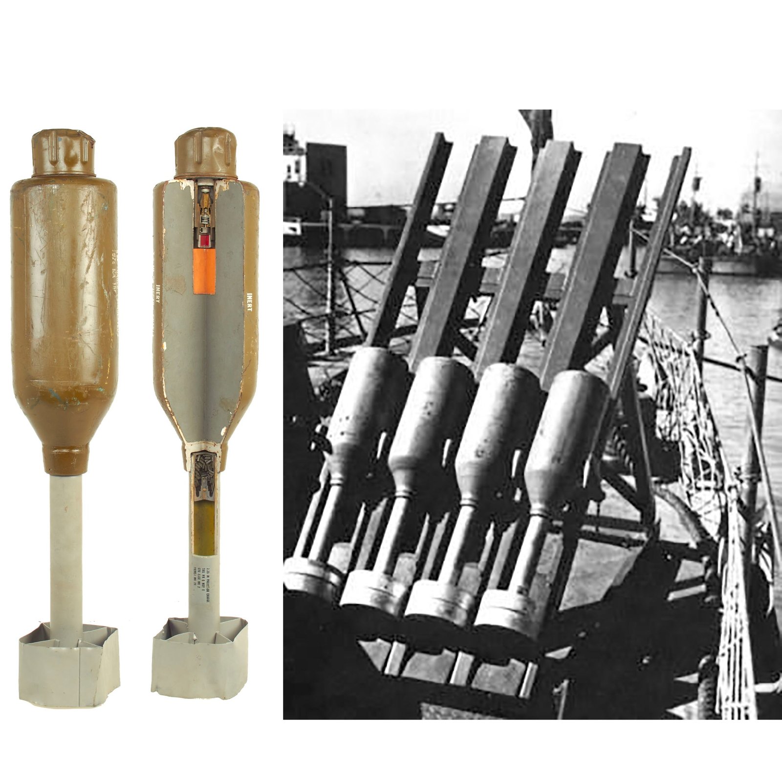 Buy Original U.S. Navy WWII Mousetrap Anti-Submarine Rocket Inert Cutaway Trainer | Original Firearms Antique For Sale