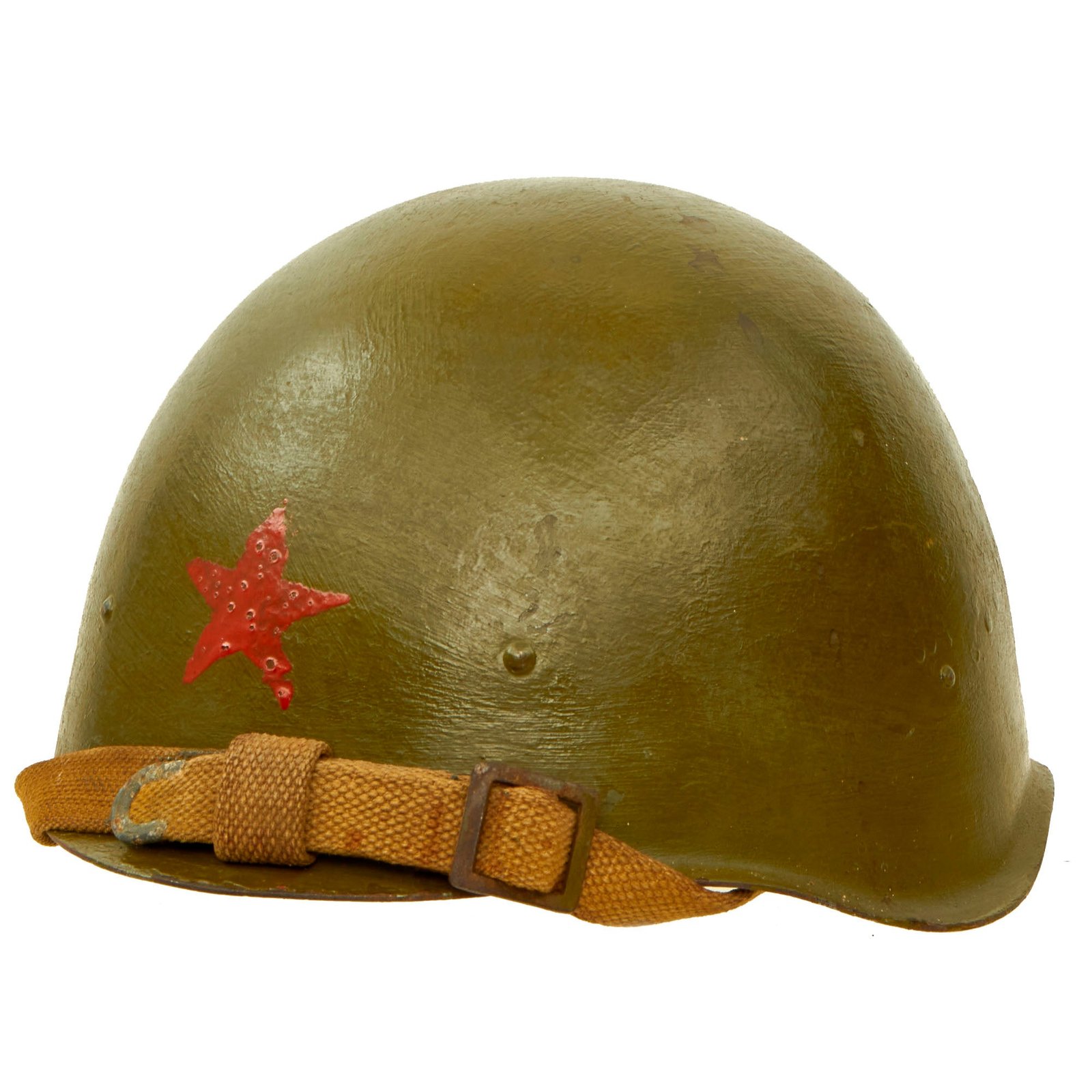 Buy Original WWII Russian Soviet SSh-40 Steel Combat Helmet with Post War Victory Parade Repaint | Original Firearms Antique For Sale