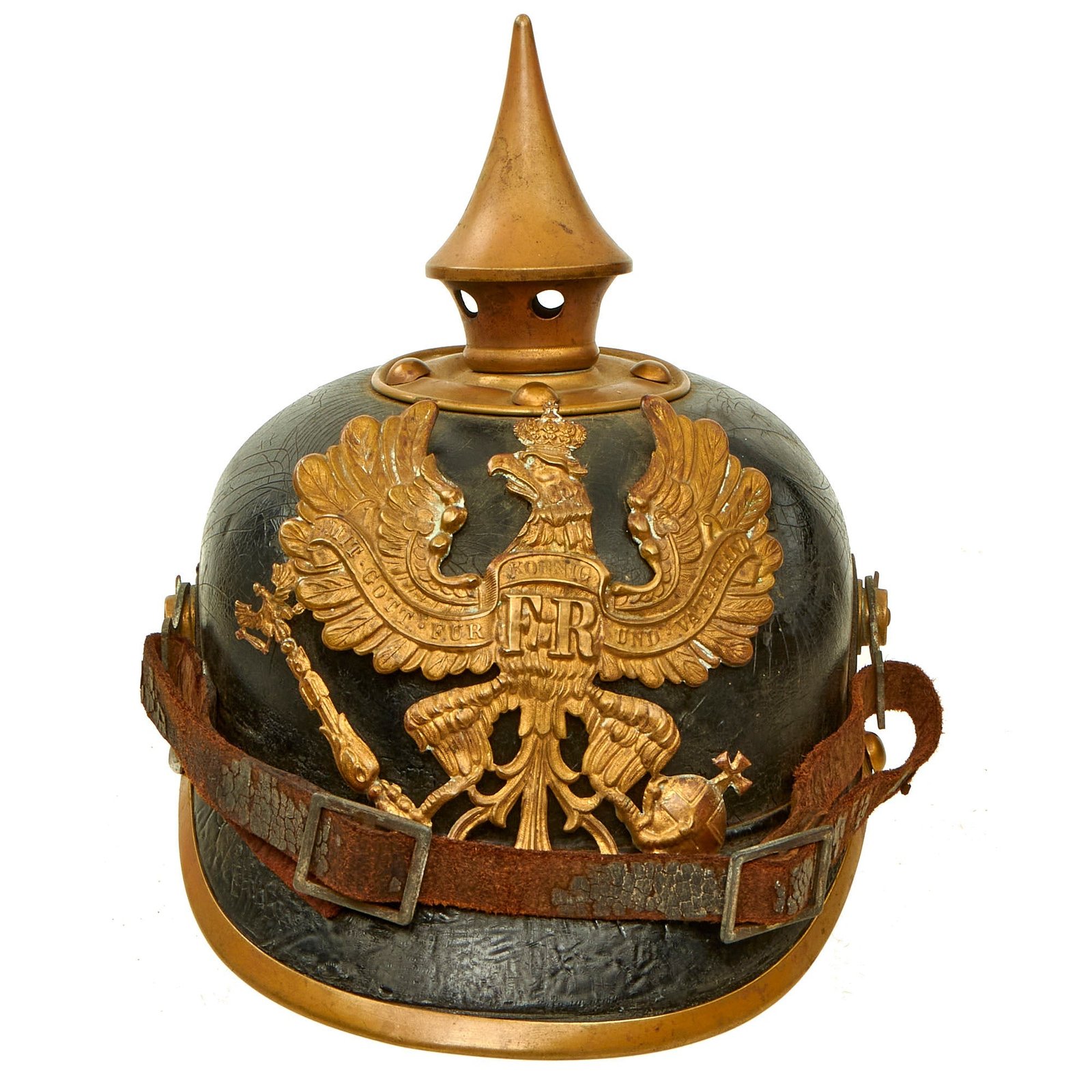 Buy Original Imperial German WWI Prussian M1895 Line Infantry Pickelhaube Spiked Helmet | Original Firearms Antique For Sale