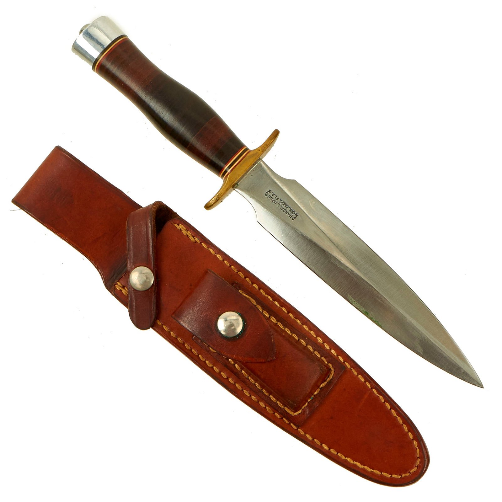 Buy Original U.S. Vietnam War Era Randall Model 2 Fighting Knife With Original Whetstone and Sheath | Original Firearms Antique For Sale