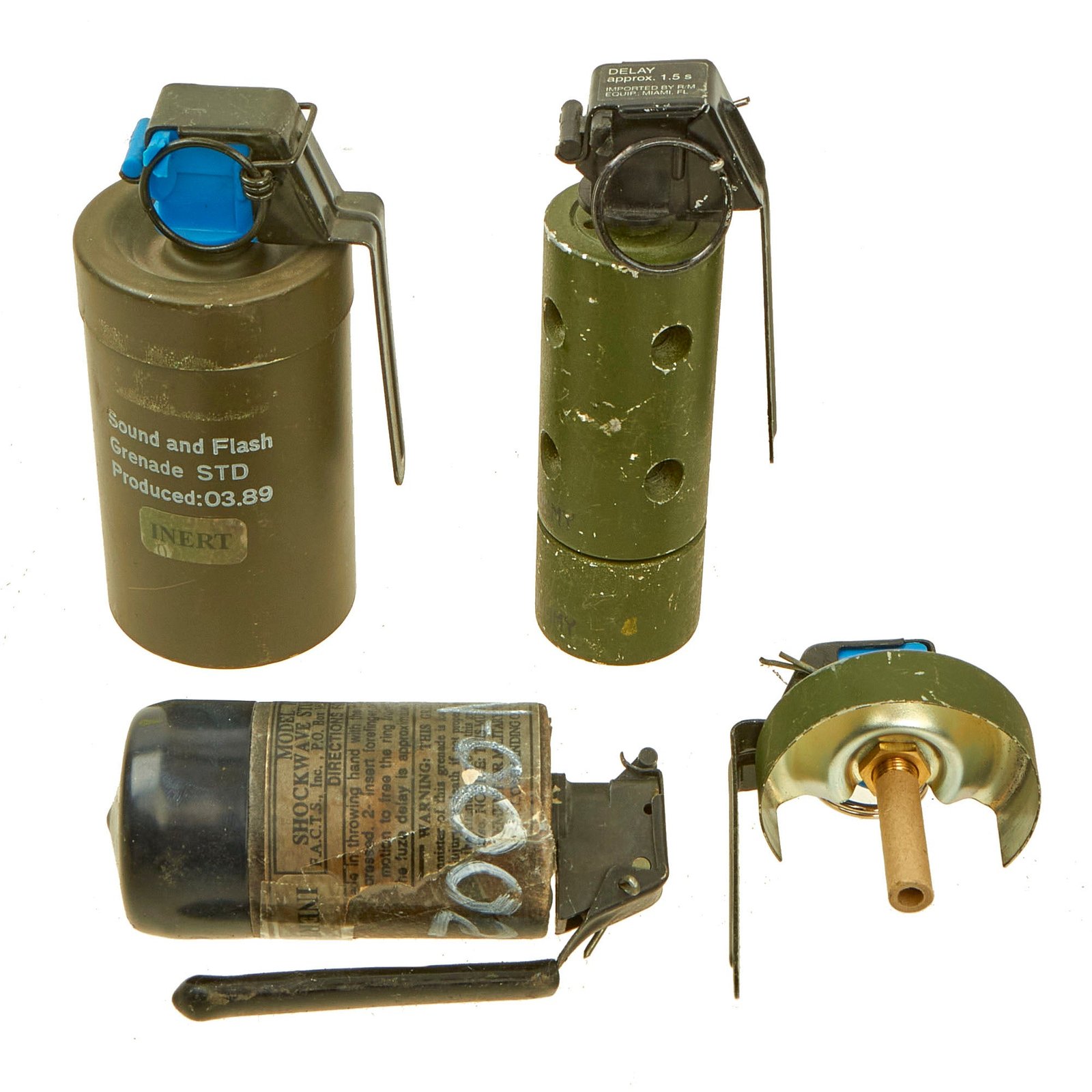 Buy Original U.S. Global War on Terror Era Inert Flashbang “Stun Grenade” Lot - 4 Items | Original Firearms Antique For Sale
