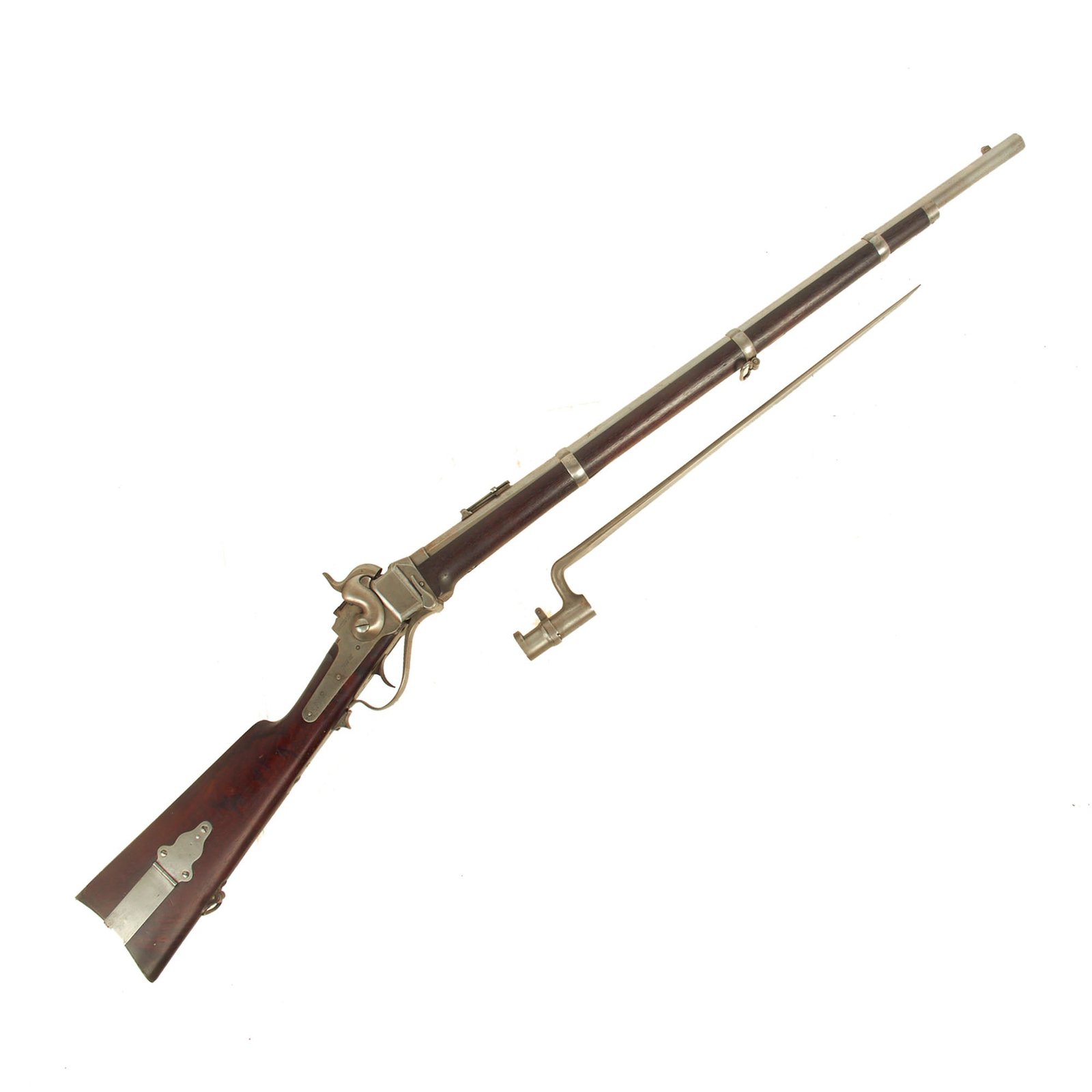 Buy Original Excellent U.S. Civil War Sharps Vertical Breech New Model 1863 Military Rifle with Bayonet and Tool - Serial C,37972 | Original Firearms Antique For Sale