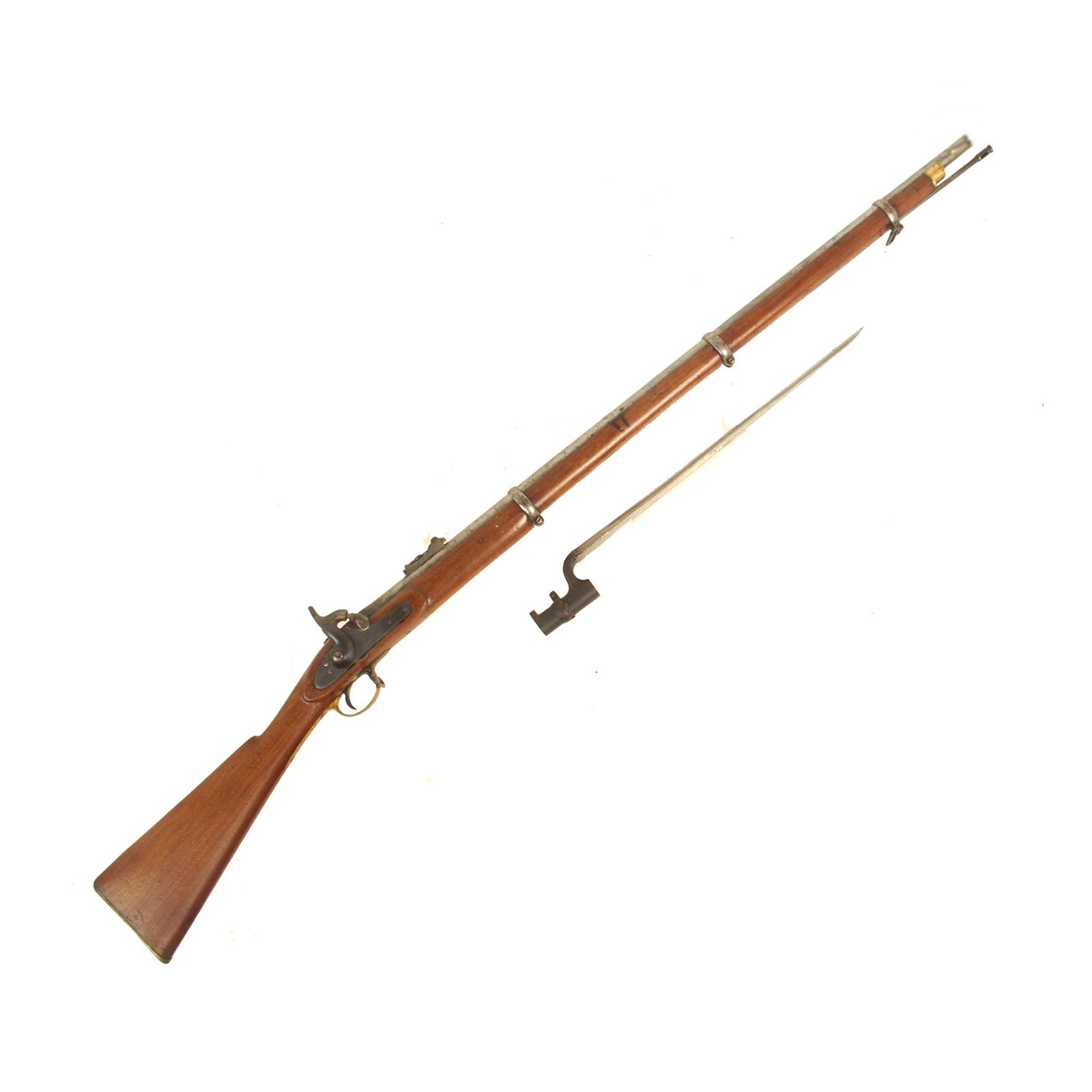 Buy Original U.S. Civil War Era 3rd Model P-1853 Enfield Three Band Percussion Export Rifle marked 1861 Tower with Socket Bayonet | Original Firearms Antique For Sale