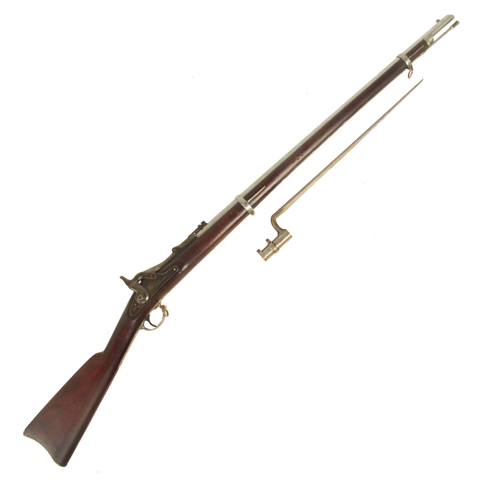 Buy Original U.S. Civil War Springfield M-1863 Converted to M-1868 Allin Trapdoor Rifle in 1870 with Bayonet & Tool - Serial 5505 | Original Firearms Antique For Sale