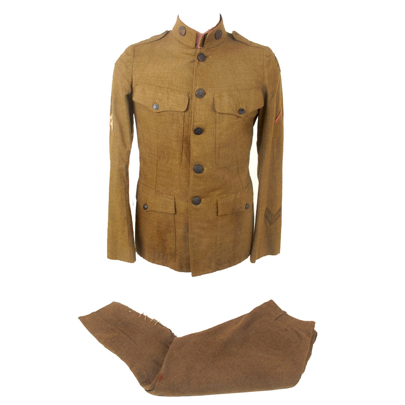 Buy Original U.S. WWI 89th Division Field Artillery Named Private Purchase Uniform Jacket & Trousers by A.B. Kirschbaum of New York | Original Firearms Antique For Sale