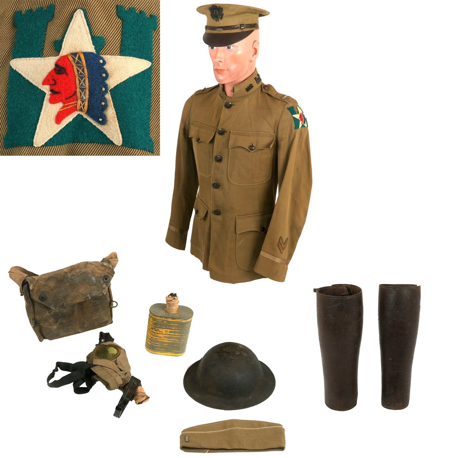 Buy Original Named WWI US 2nd Division Officer’s Uniform Grouping - 2nd Engineers - Gorgeous Patch | Original Firearms Antique For Sale