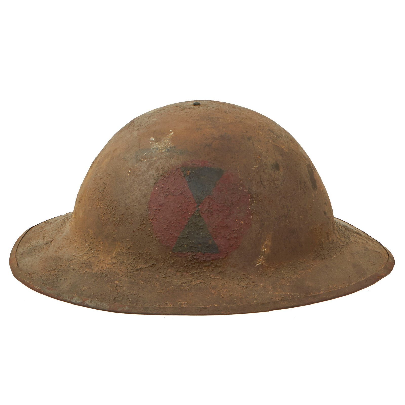 Buy Original U.S. WWI 7th Infantry Division Painted British Made M1917 Doughboy Helmet Shell by Hutton & Sons Ltd of Sheffield | Original Firearms Antique For Sale