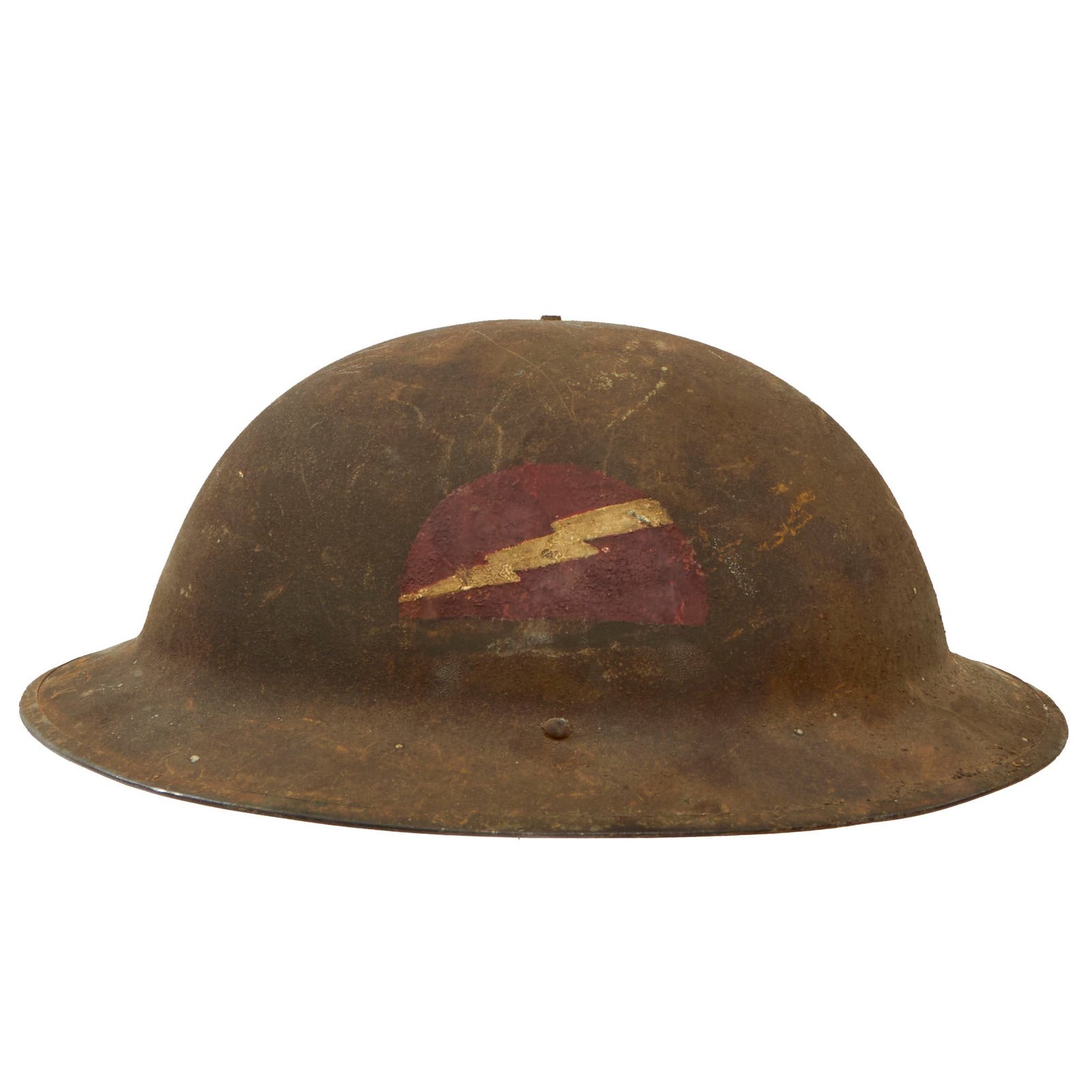 Buy Original U.S. WWI 78th Infantry “Lightning” Division M1917 Doughboy Helmet Shell | Original Firearms Antique For Sale