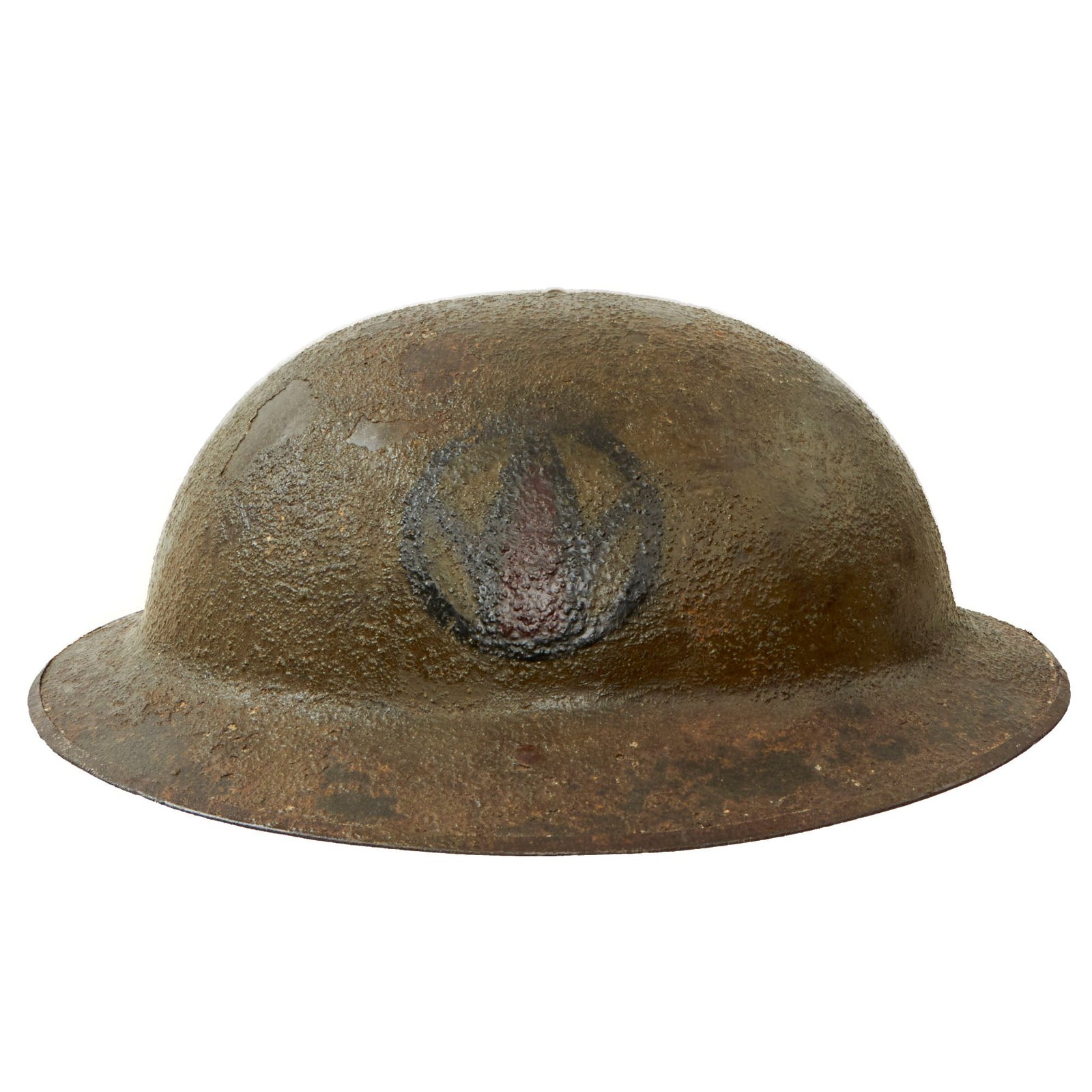 Buy Original U.S. WWI 89th Division Painted British-Made Mk. I Doughboy Helmet - 164th Field Artillery Brigade | Original Firearms Antique For Sale