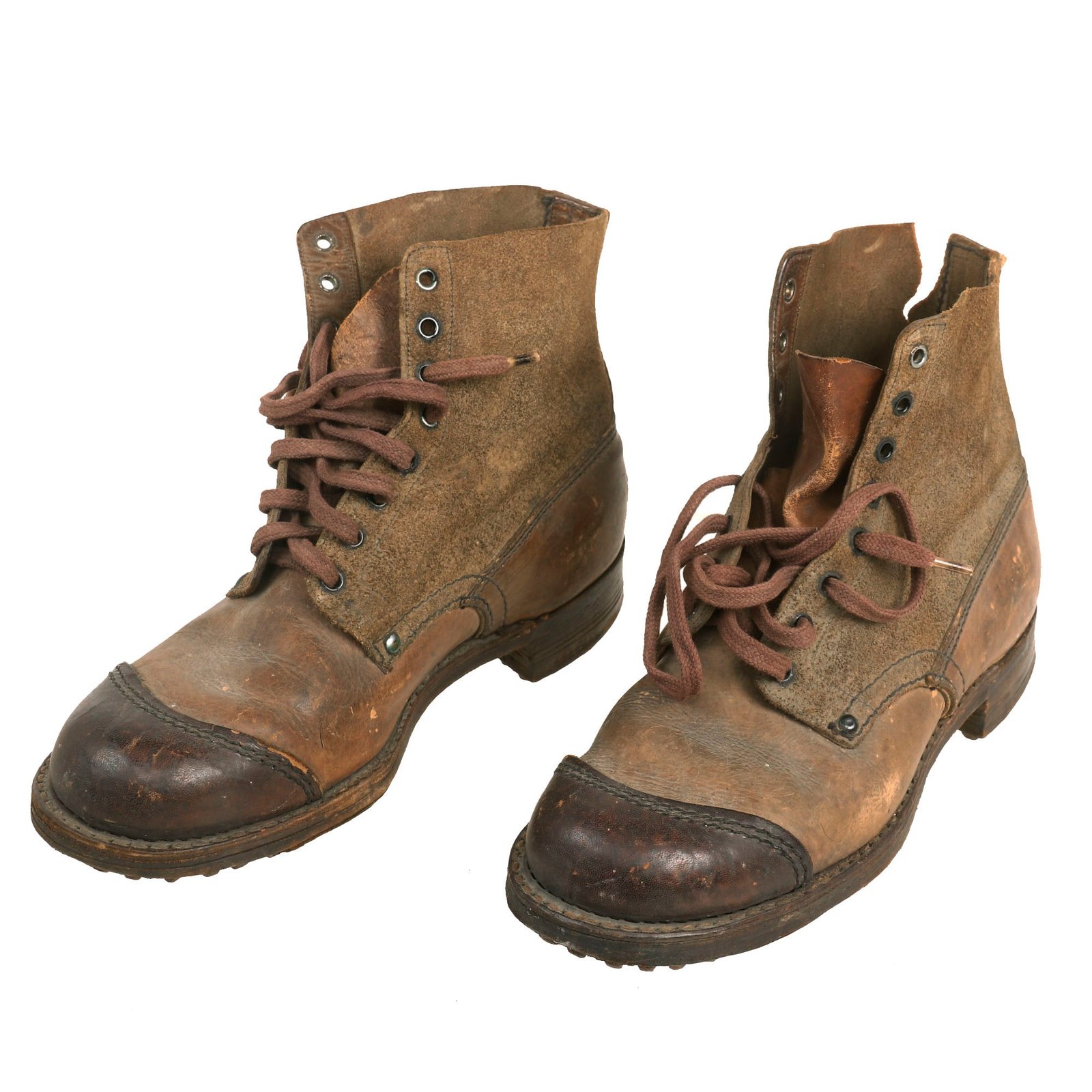 Buy Original Italian WWI Rare M-1912 Ankle High Mountain “Low Boots” - Matched Pair | Original Firearms Antique For Sale