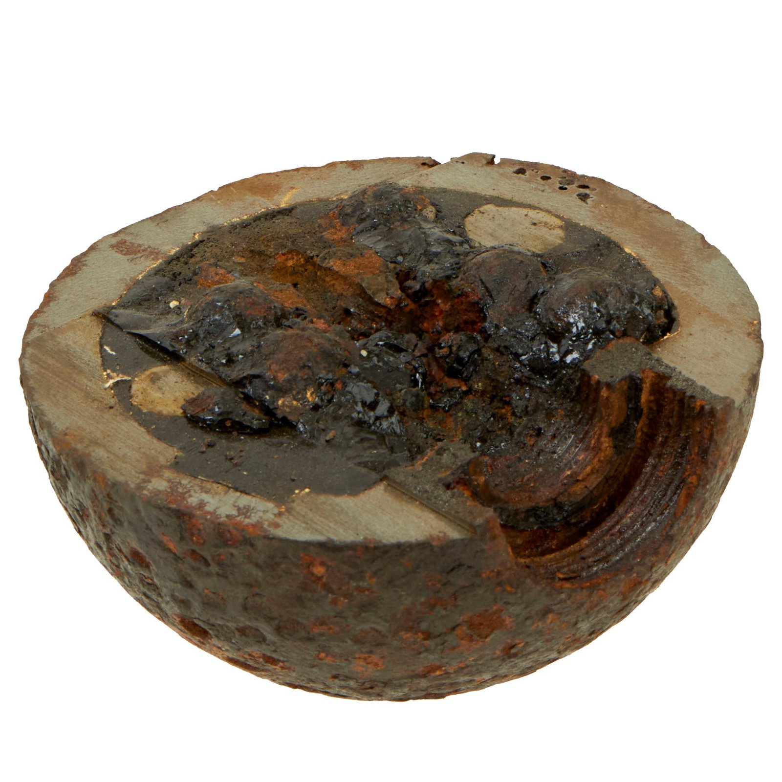 Buy Original U.S. Civil War Inert Confederate Cutaway 12pdr “Napoleon” Spherical Case Shot Cannon Ball for use with Borman Fuze - Recovered In Richmond, Virginia | Original Firearms Antique For Sale