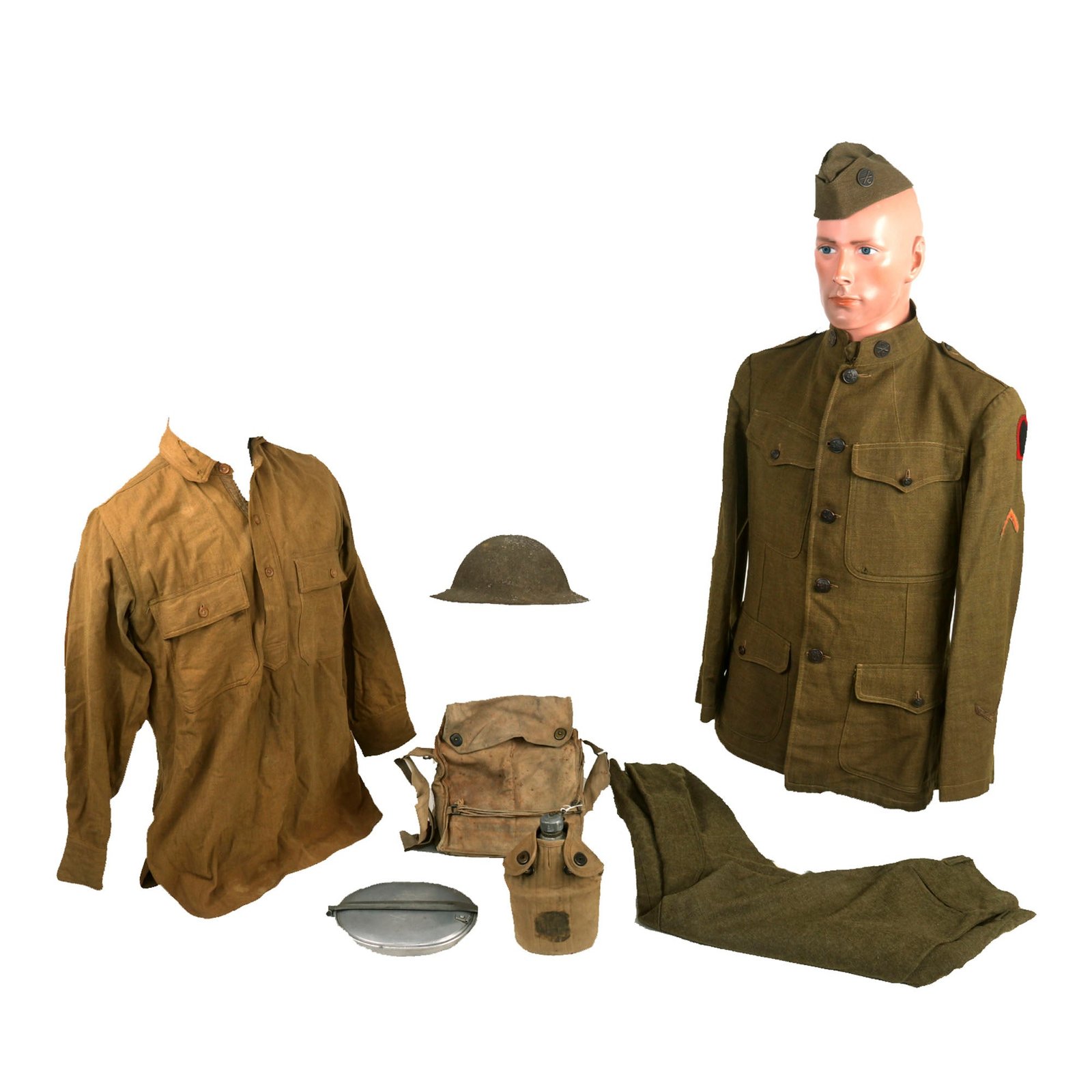 Buy Original Identified WWI U.S. 76th Division Field Artillery Uniform & Field Gear Grouping - 302nd Field Artillery | Original Firearms Antique For Sale