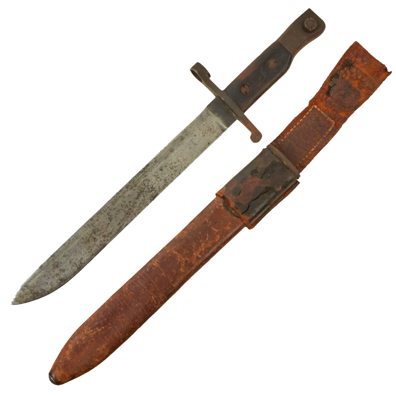 Buy Original Canadian WWI Mk.I Ross Rifle Bayonet and Scabbard with U.S. WWI Surcharges - dated 1910 | Original Firearms Antique For Sale