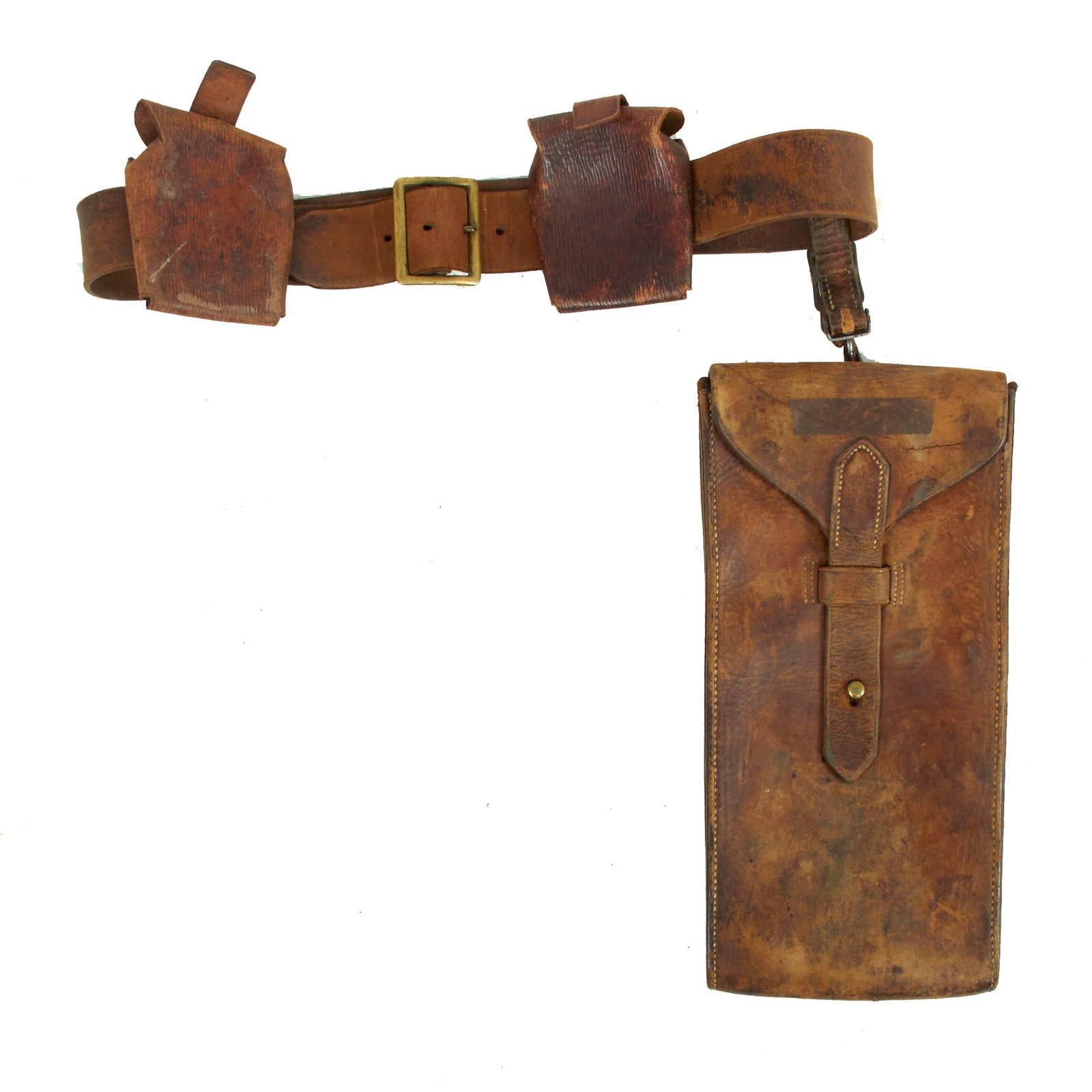 Buy Original Australian ANZAC WWI P1903 Cavalry Belt with 1916-Dated Ammunition Pouches & Dispatch Case | Original Firearms Antique For Sale