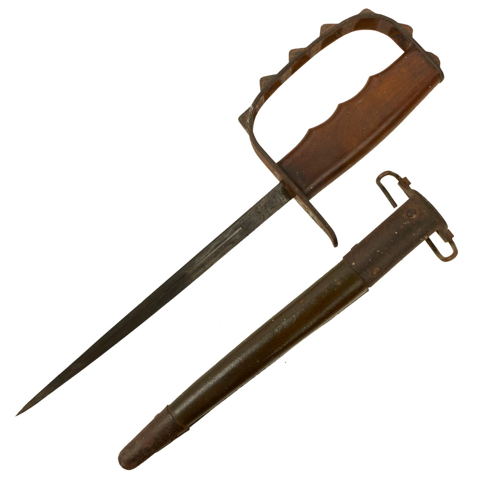 Buy Original U.S. WWI M1917 Knuckle Duster Trench Knife with Original Scabbard | Original Firearms Antique For Sale