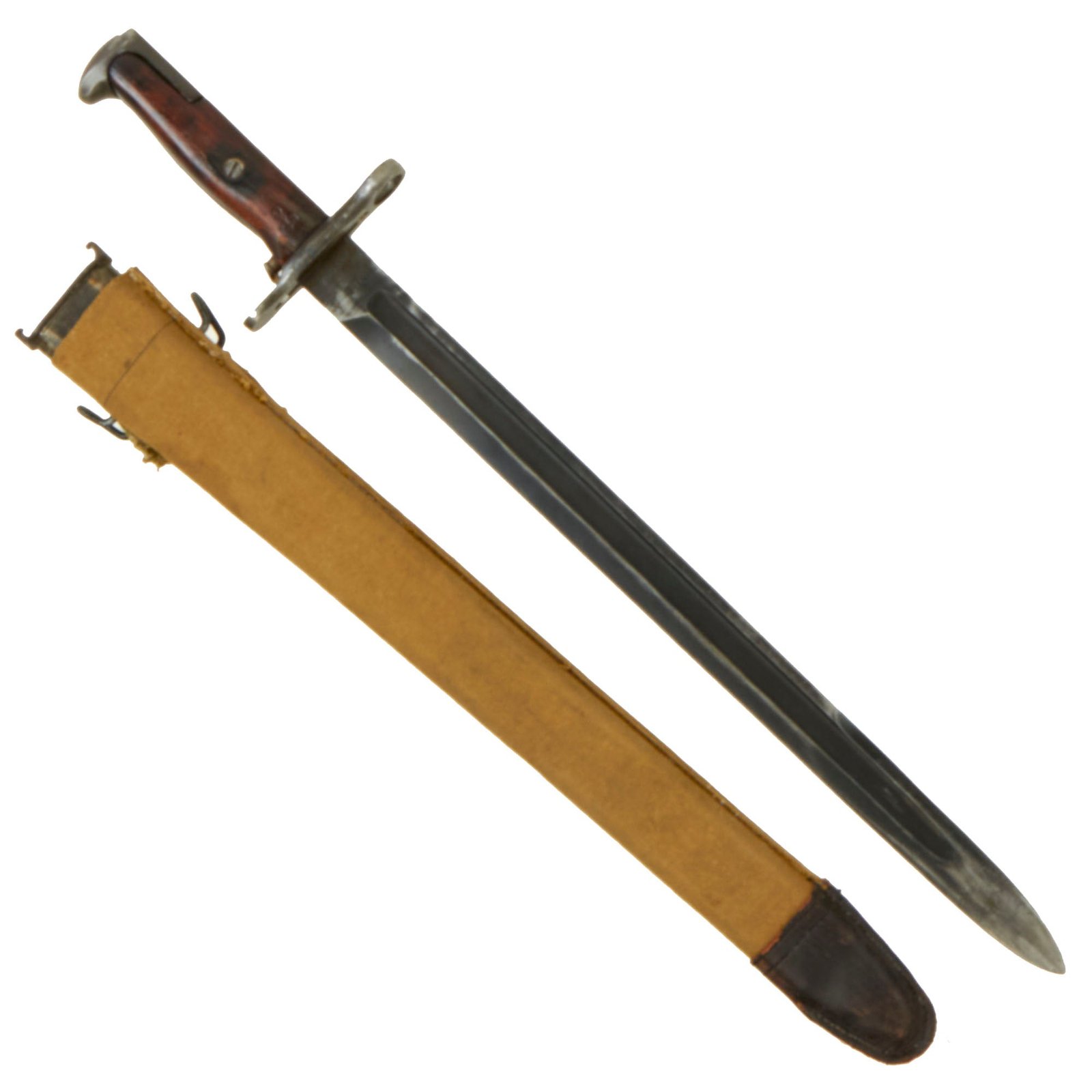 Buy Original U.S. WWI M1905 Springfield 16 inch Rifle Bayonet marked S.A. with Named USMC/USN M1910 Scabbard - dated 1918 | Original Firearms Antique For Sale
