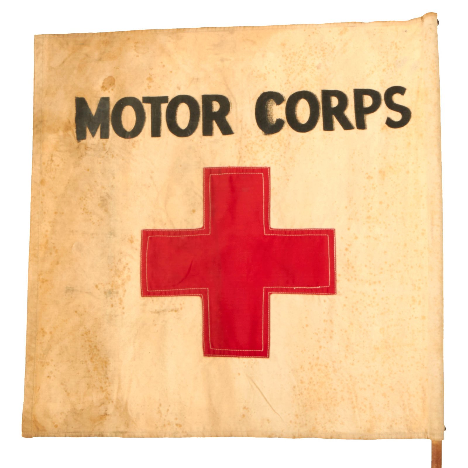 Buy Original U.S. WWI Era American Red Cross Ambulance Motor Corps Flag - 19 ½” x 20” | Original Firearms Antique For Sale