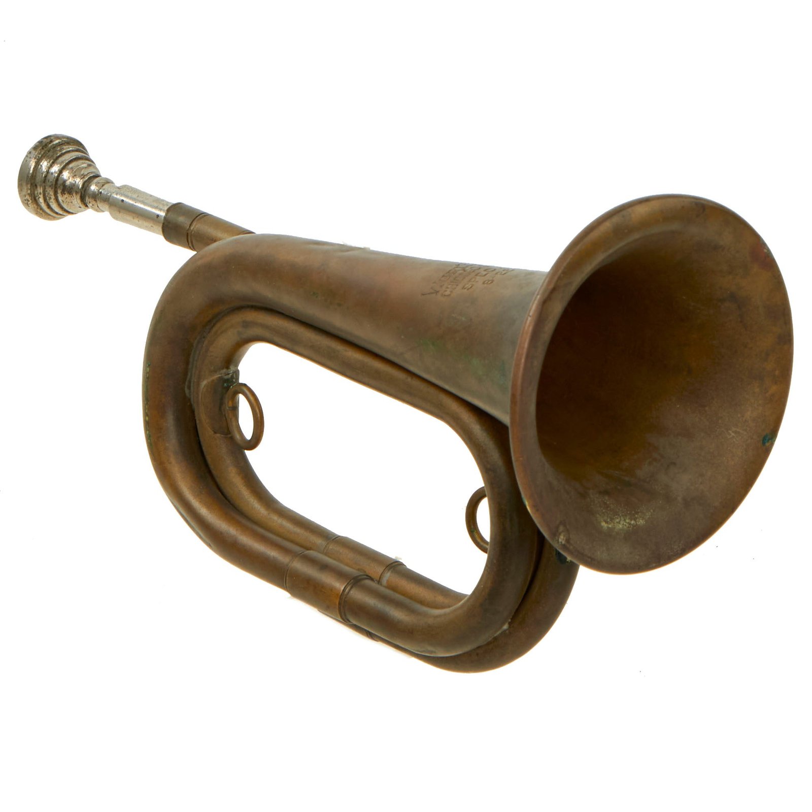 Buy Original U.S. WWI 1917 dated Military Brass Bugle by Wurlitzer with Mouthpiece | Original Firearms Antique For Sale