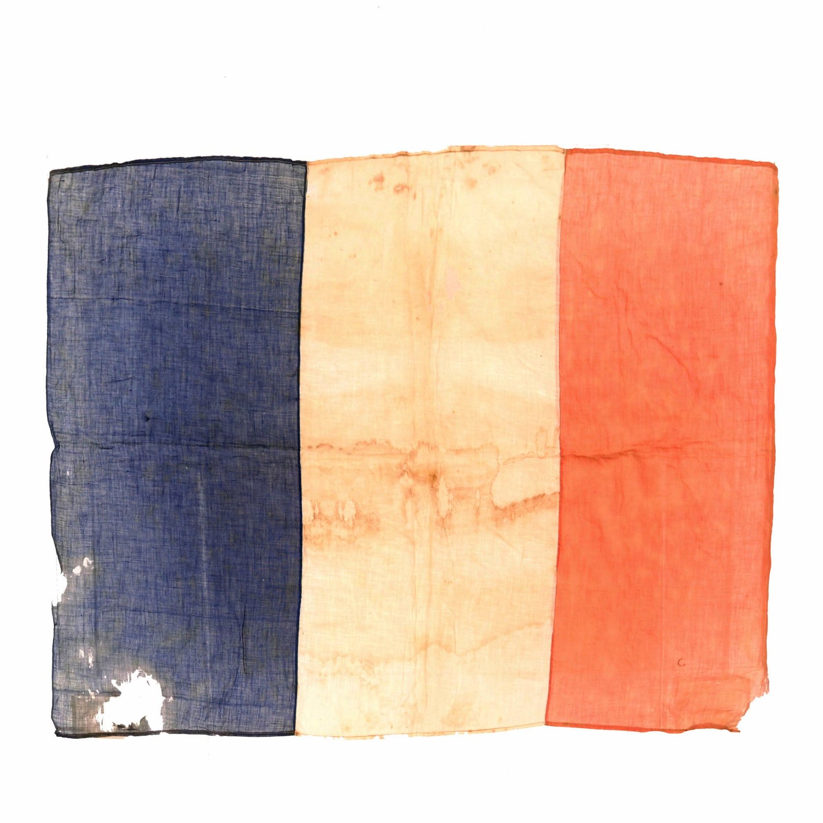Buy Original WWI French Small Tricolor National Flag - 27" x 40" | Original Firearms Antique For Sale