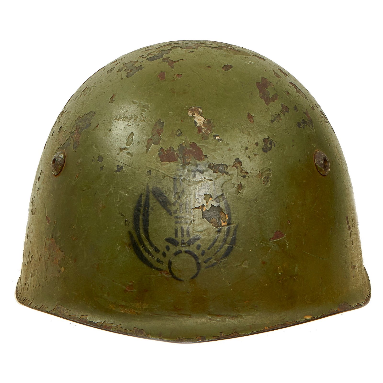 Buy Original WWII Italian M33 Helmet marked with MVSN Blackshirts Stencil - stamped S22 | Original Firearms Antique For Sale