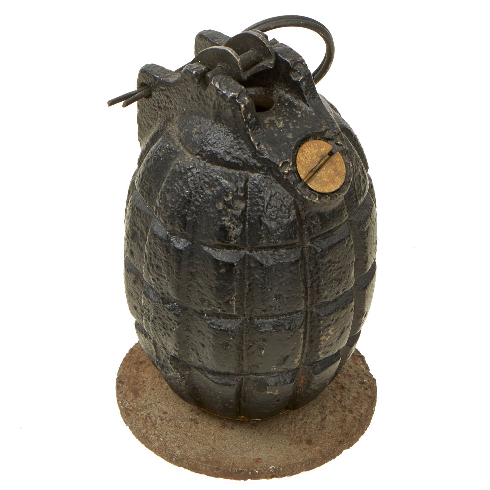 Buy Original British WWI Inert Mills Bomb No. 23 MKII With Cup Discharger Plate - Dated 1916 | Original Firearms Antique For Sale