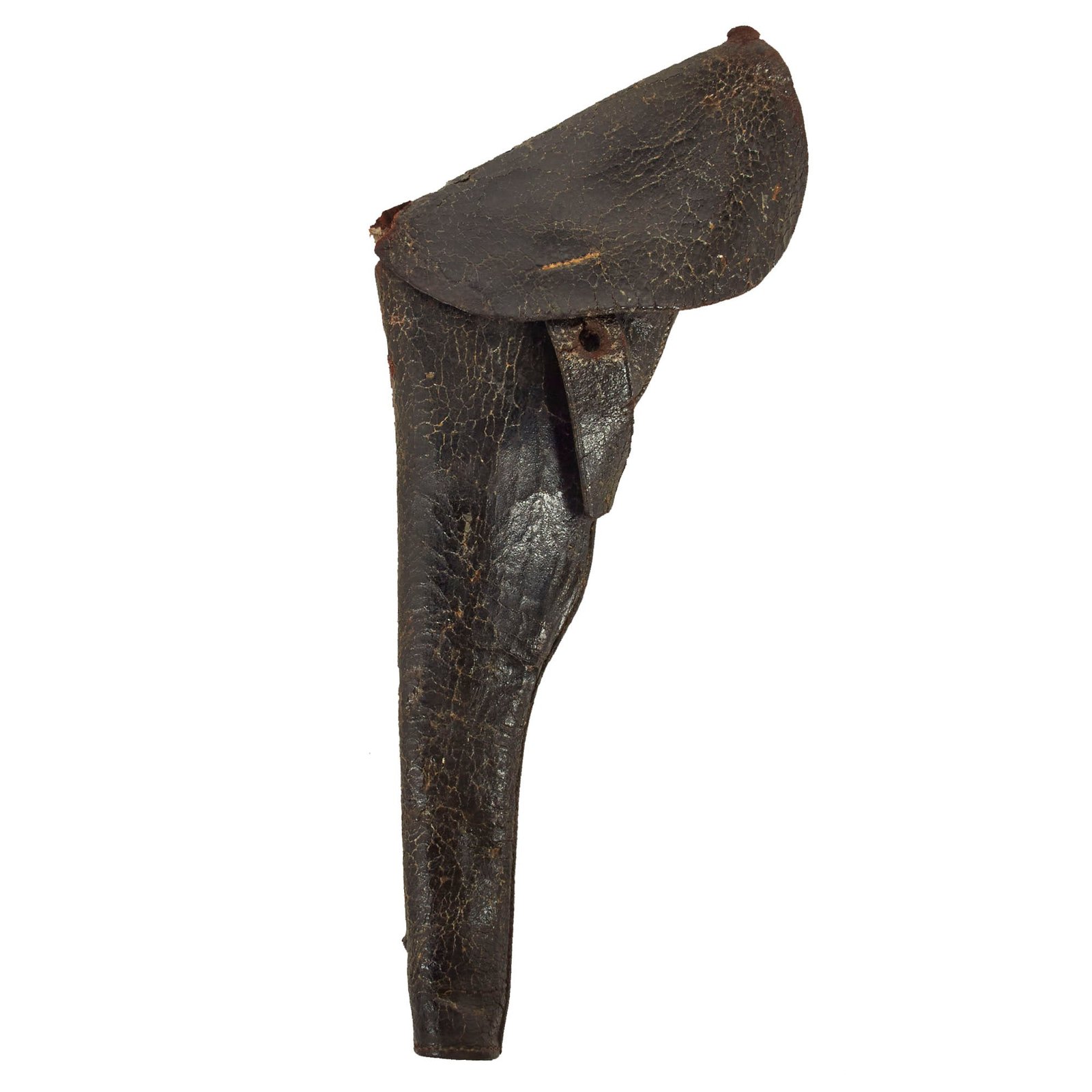 Buy Original U.S. Civil War Private Purchase Black Leather Flap Holster for Full Size Percussion Revolvers - Circa 1860 | Original Firearms Antique For Sale