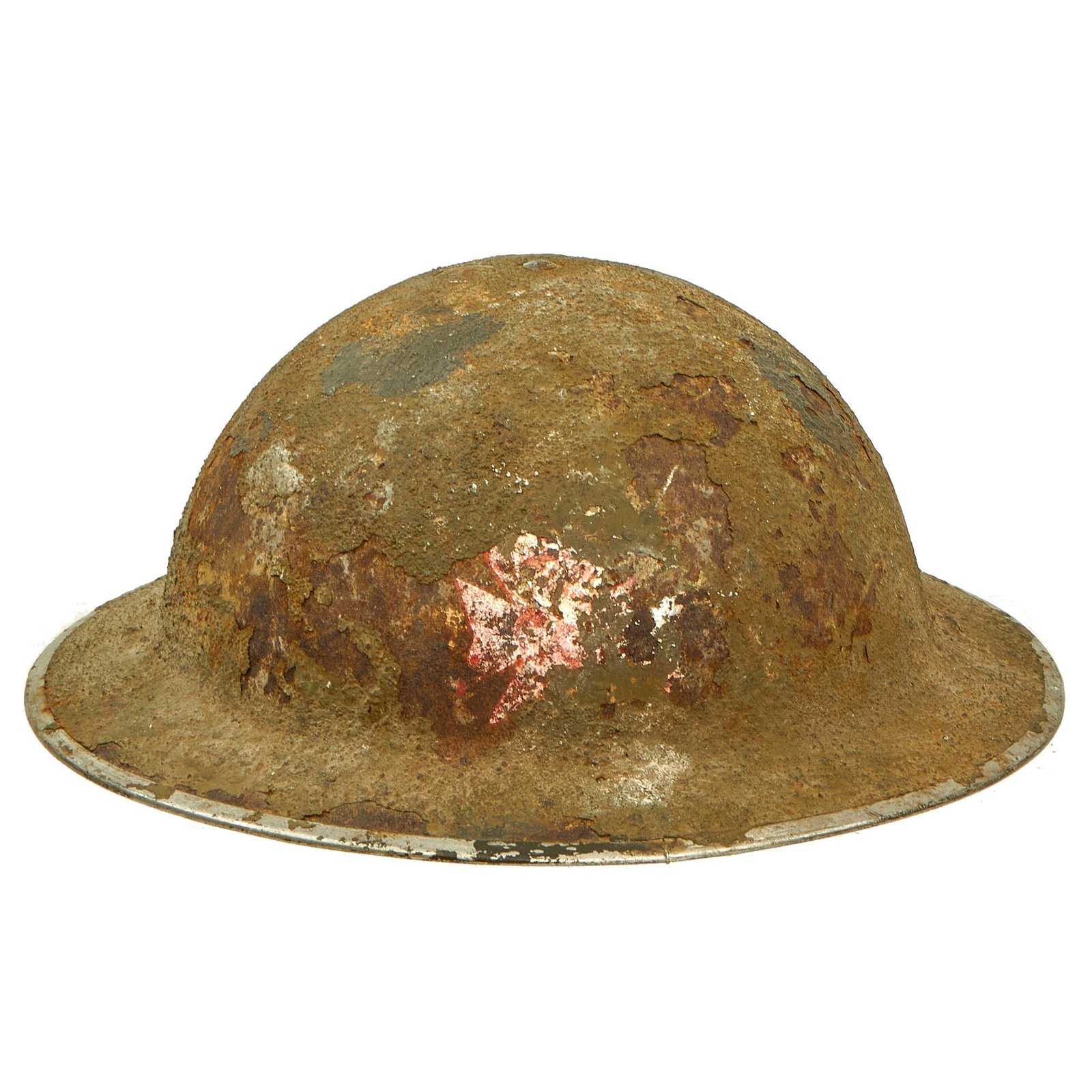 Buy Original British WWII King's Royal Rifle Corps Painted MkII Brodie Helmet - Discovered in Italian Barn Circa 1960s | Original Firearms Antique For Sale