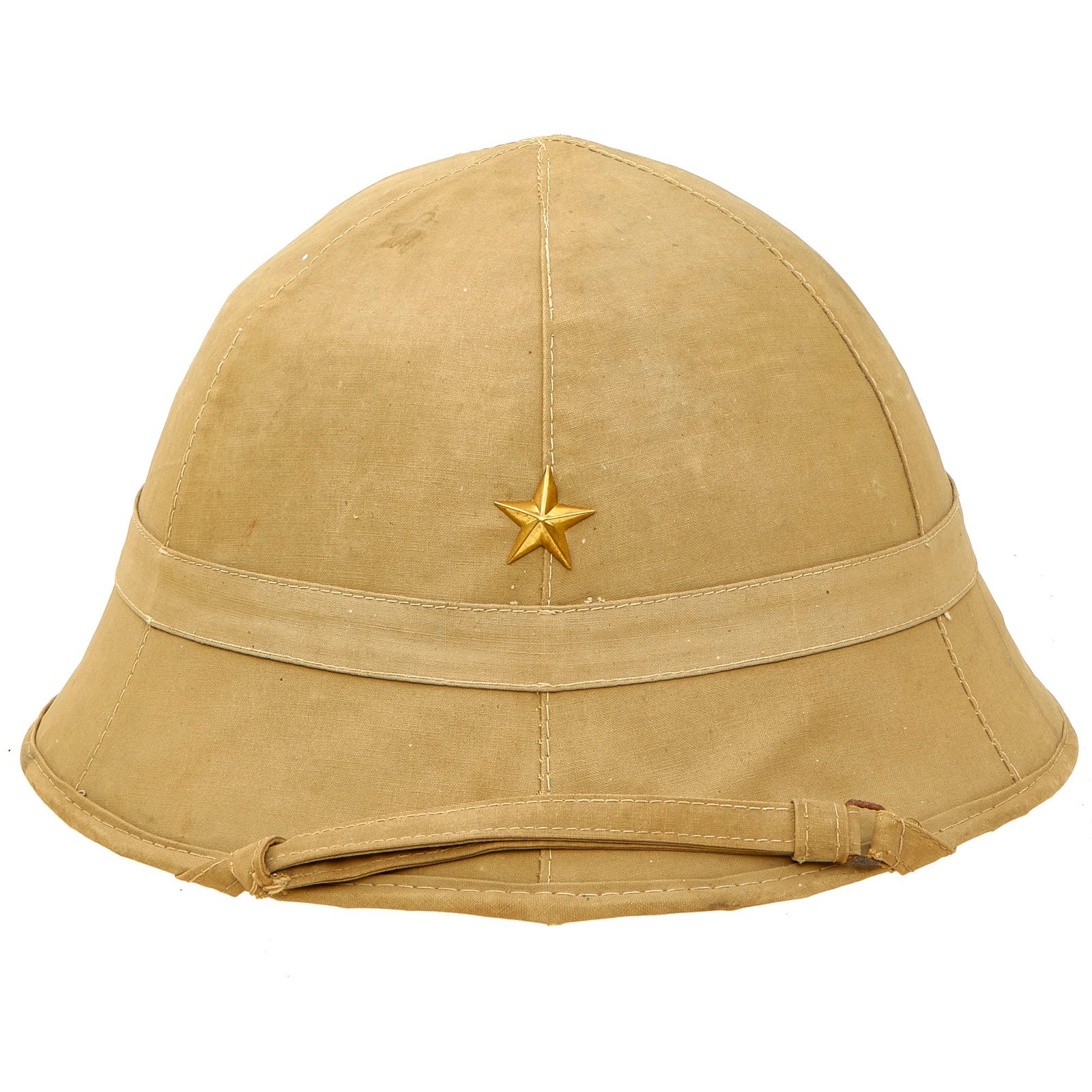 Buy Original Imperial Japanese WWII Army Officer Service Worn Type 98 Sun Helmet With Chinstrap - Kanji Marked | Original Firearms Antique For Sale