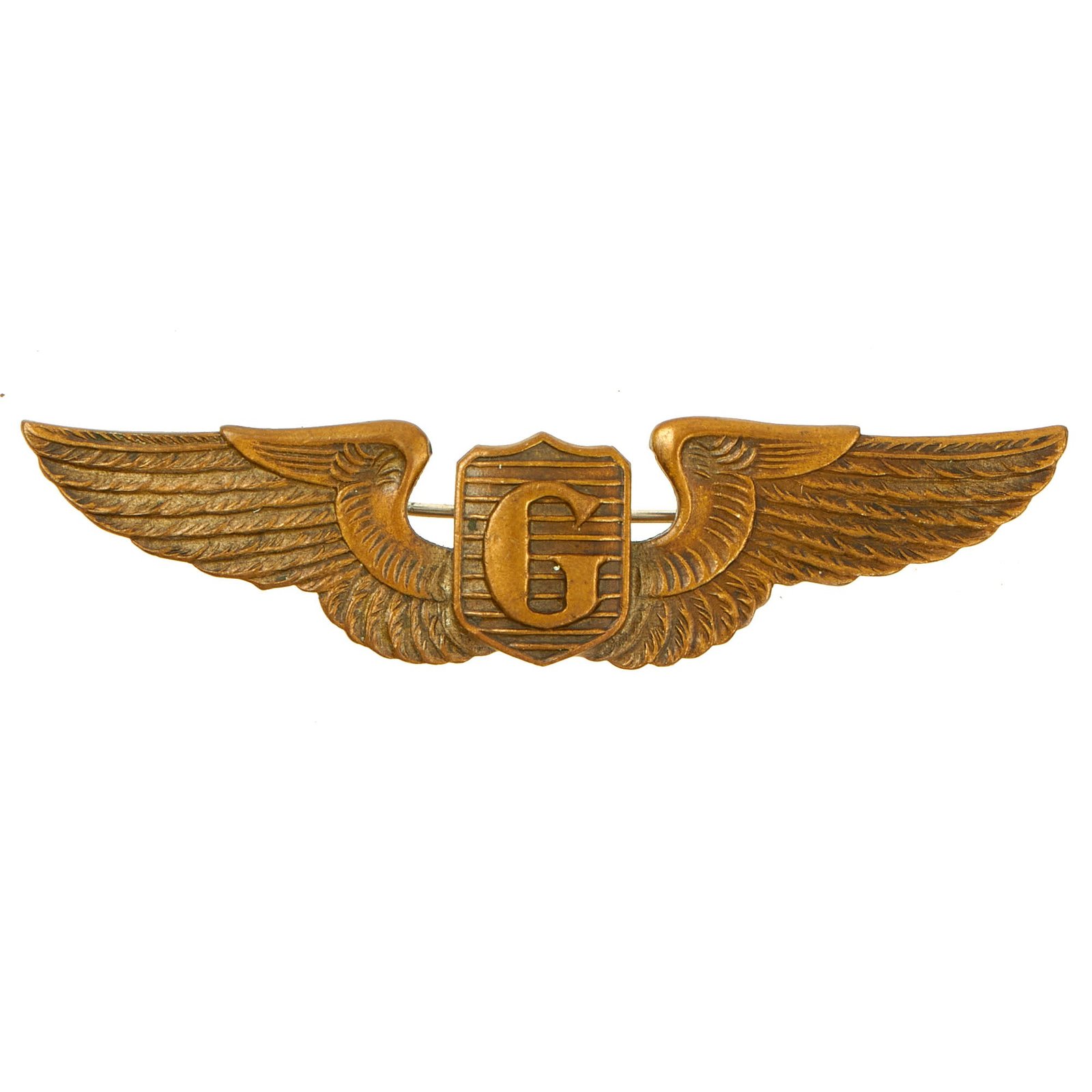 Buy Original U.S. WWII British Made Unmarked Brass Glider Pilot Wings | Original Firearms Antique For Sale
