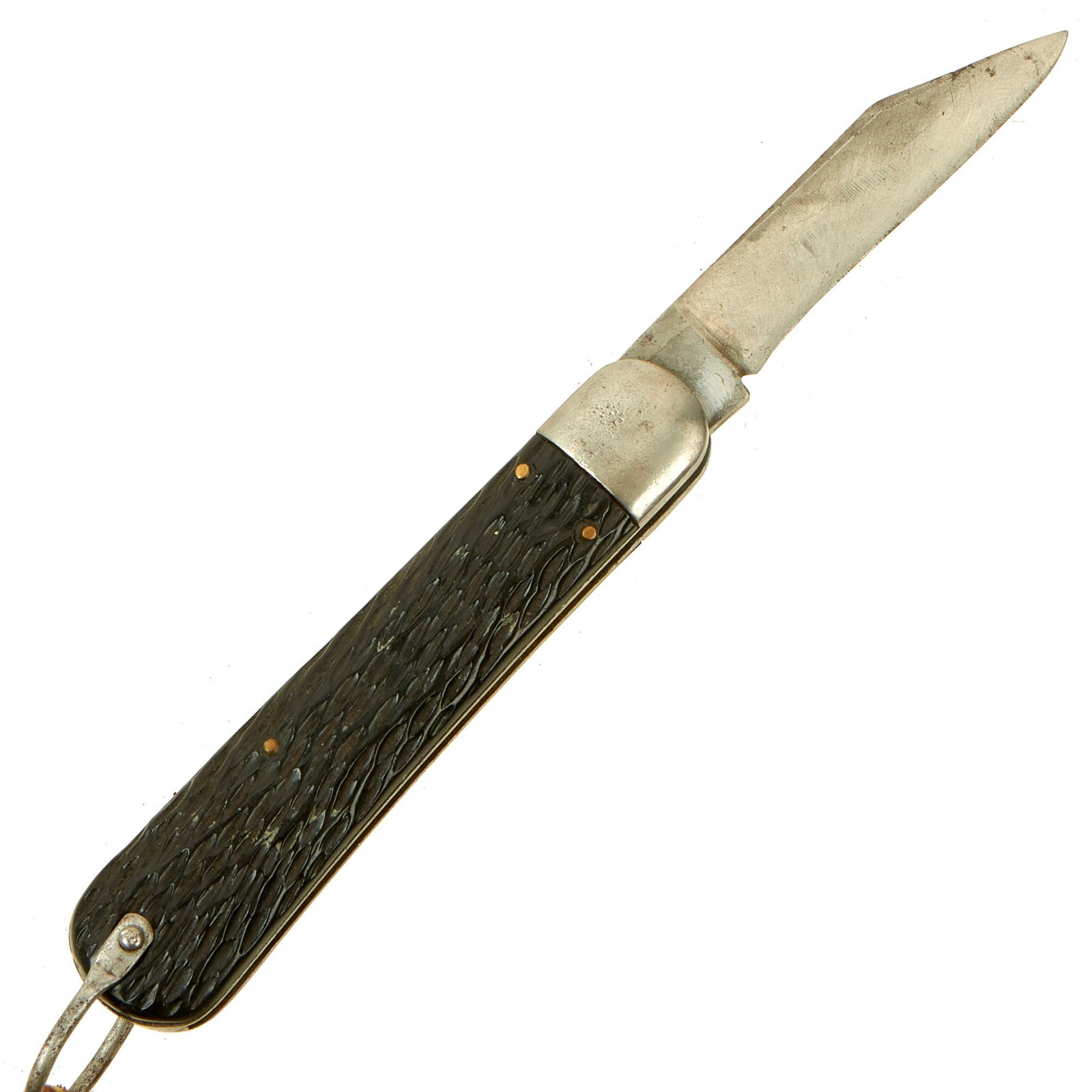 Buy Original U.S. WWII style Korean War Airborne Schrade Walden NY M2 Pocket Knife with Bale and Leather Lanyard | Original Firearms Antique For Sale