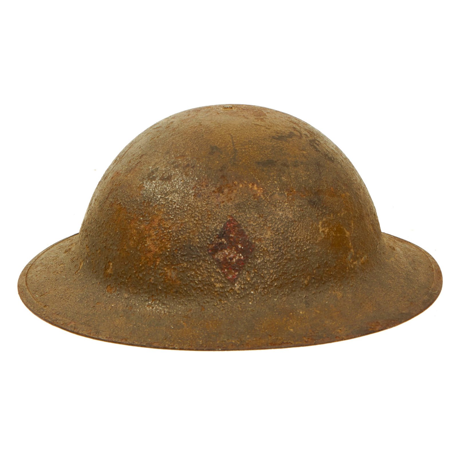 Buy Original U.S. WWI 5th Infantry “Red Diamond” Division M1917 Doughboy Helmet - Complete | Original Firearms Antique For Sale