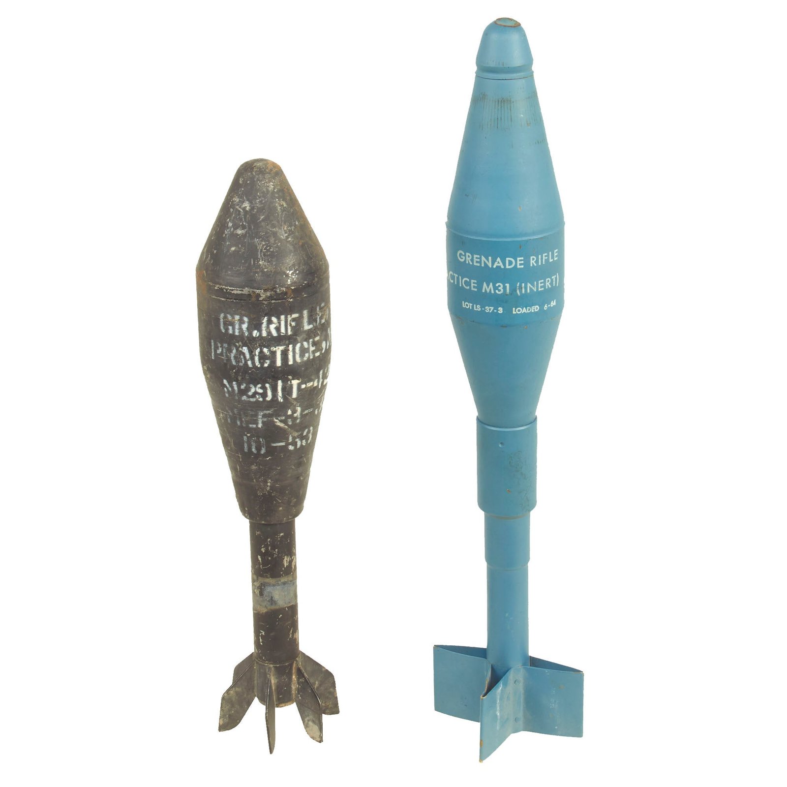 Buy Original U.S. Korean/Vietnam War Inert M29 Practice Energa AT Rifle Grenade Trainer and Vietnam War Inert Practice M31 HEAT Anti-Armor Rifle Grenade Trainer - 2 Items | Original Firearms Antique For Sale
