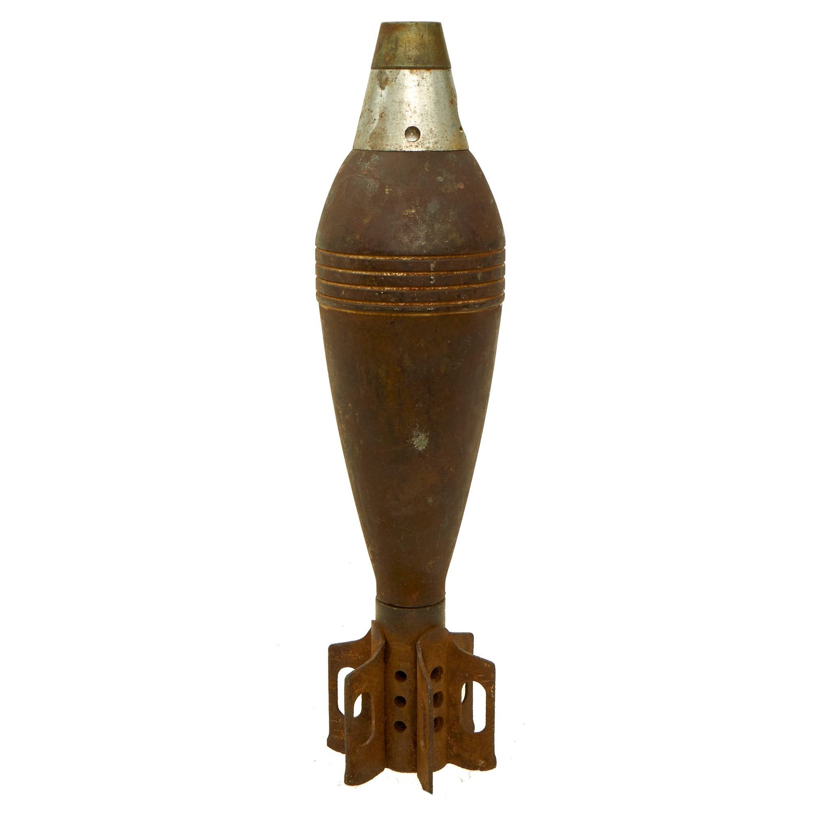 Buy Original U.S. WWII Era INERT 81mm M43A1 HE Mortar Round With M52A2 PD Type Fuze | Original Firearms Antique For Sale