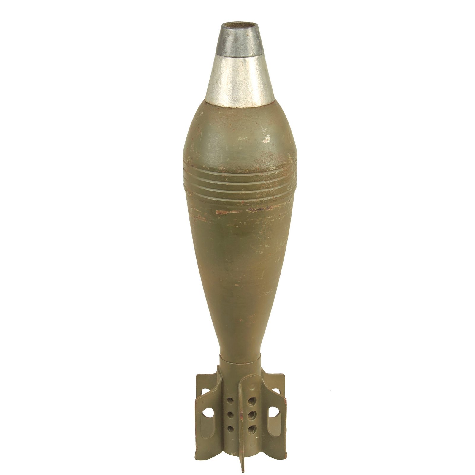 Buy Original U.S. WWII Era INERT 81mm M43A1 HE Mortar Round With M52A2 PD Type Fuze | Original Firearms Antique For Sale