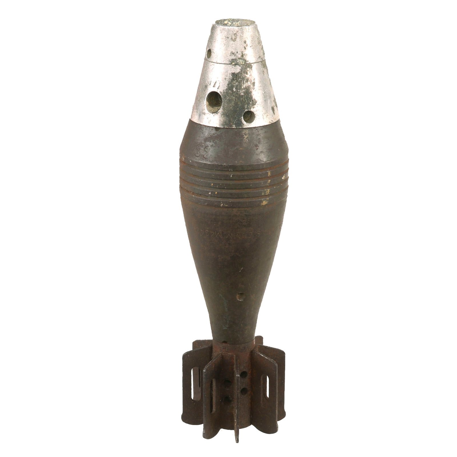 Buy Original U.S. WWII 1941 Dated M49A2 60mm Deactivated Mortar Practice Round with Fuse - Inert | Original Firearms Antique For Sale