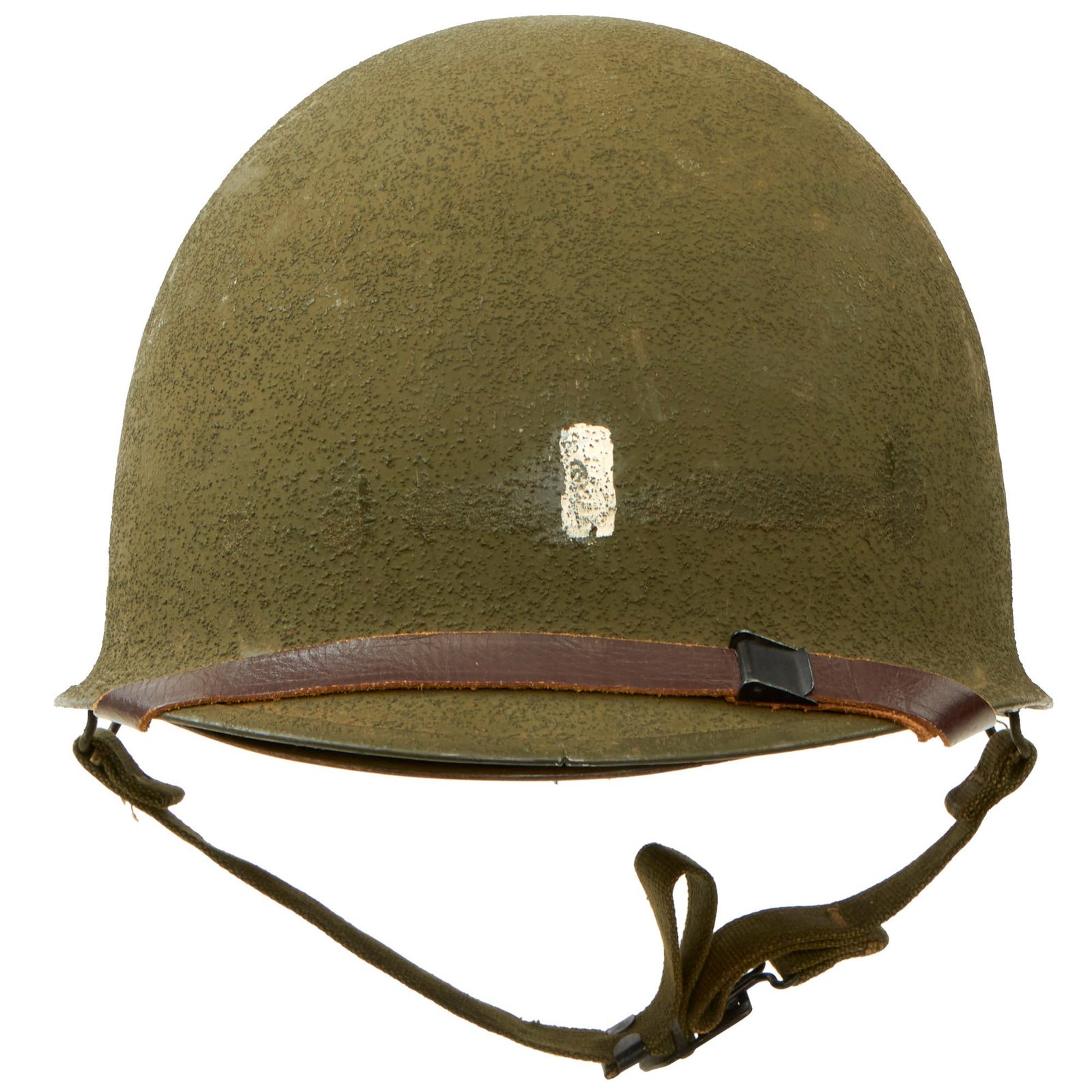 Buy Original U.S. Korean War 1945 3rd Infantry Division Officer’s M1 McCord Front Seam Swivel Bale Helmet with Firestone Liner - Lieutenant | Original Firearms Antique For Sale