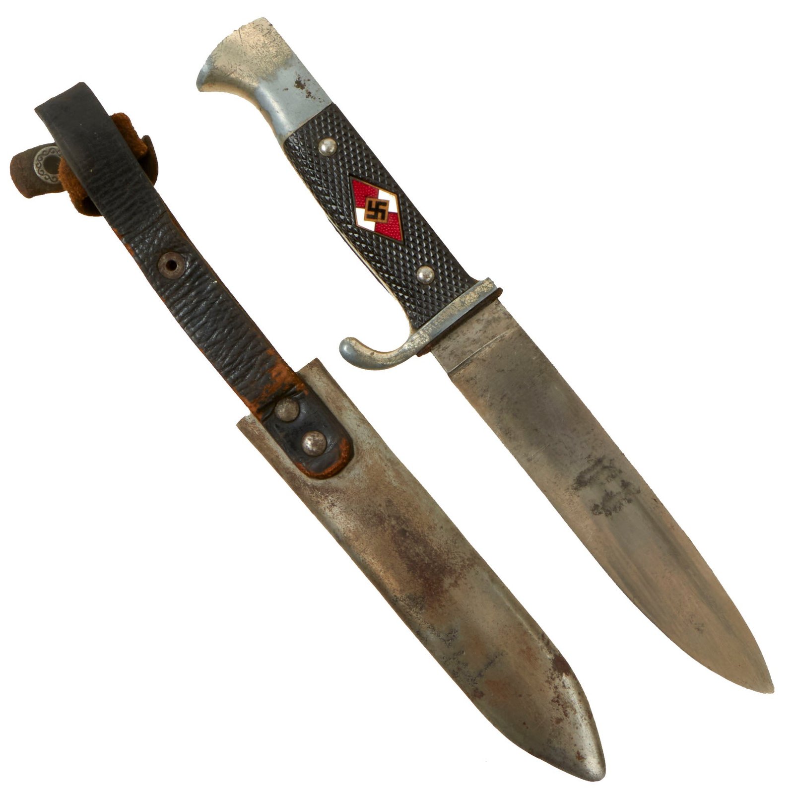 Buy Original German WWII Late Pattern HJ Knife by Artur Schüttelhofer with Scabbard - RZM M7/13 | Original Firearms Antique For Sale