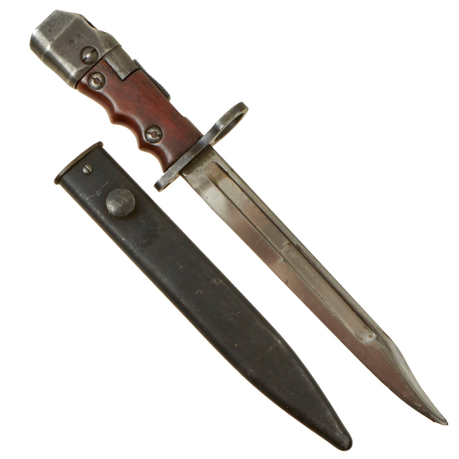 Buy Original British Enfield No. 7 Mk. I/L Swivel Pommel Rifle Bayonet by B.S.A. in Heath with Scabbard for No.4 SMLE or MkV Sten | Original Firearms Antique For Sale