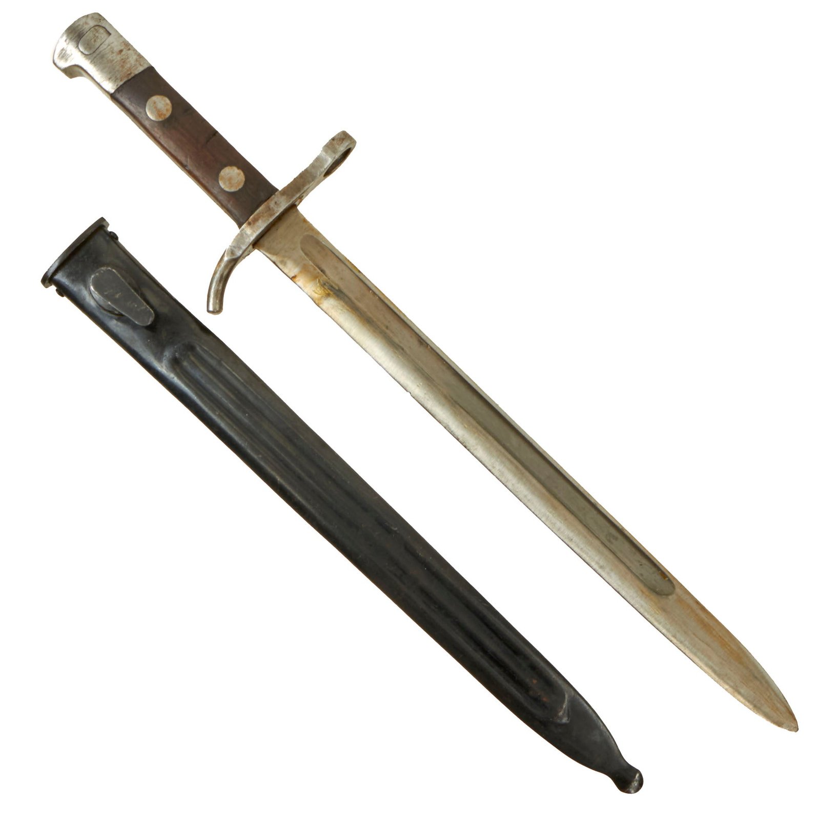 Buy Original Finnish WWII Model 1928 Bayonet by Hackman & Co with Scabbard - As For M/27 Mosin-Nagant Rifle | Original Firearms Antique For Sale