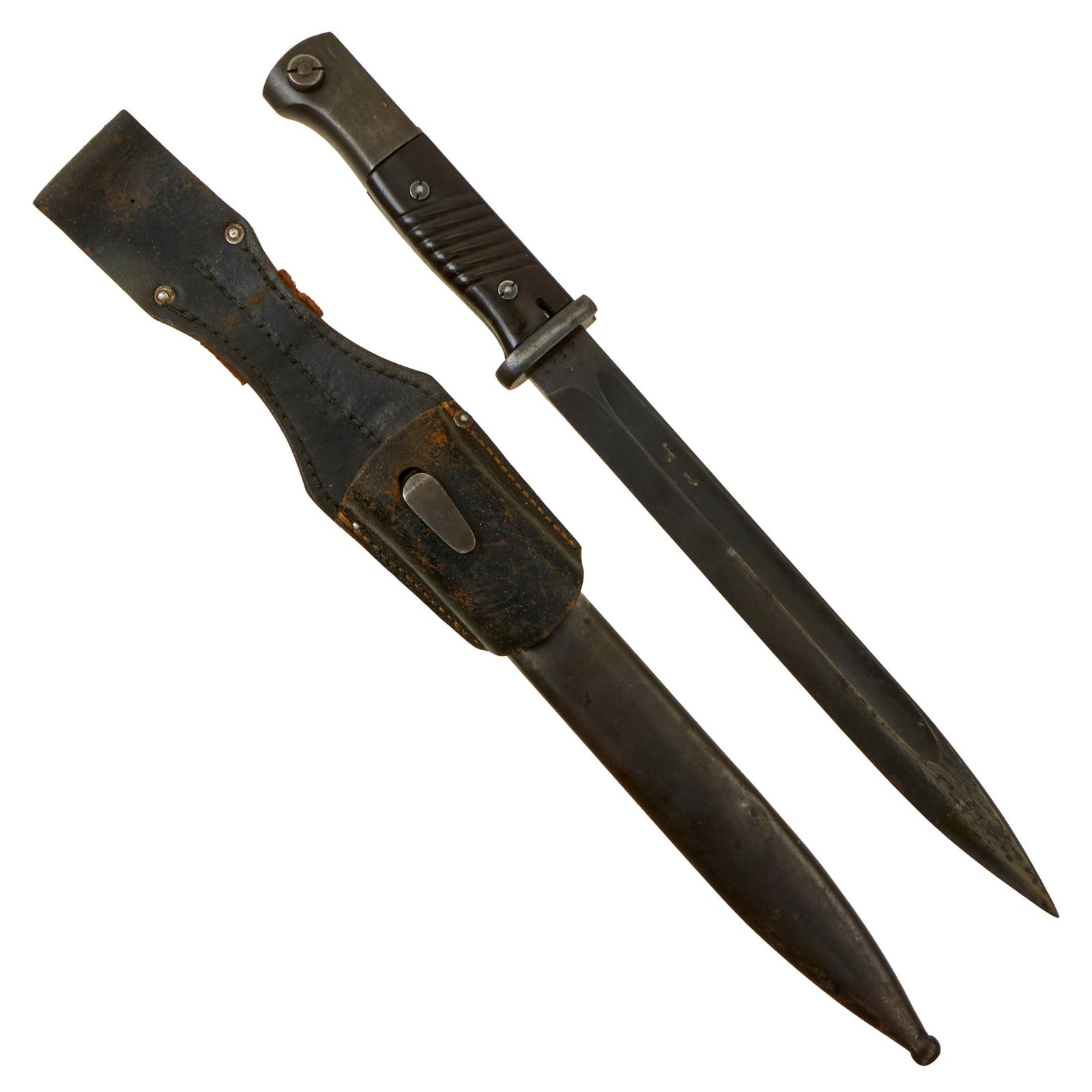 Buy Original German WWII 98k 1942 dated Bayonet by Paul Weyersberg with Scabbard & Frog - Matching Serial 4717 g | Original Firearms Antique For Sale