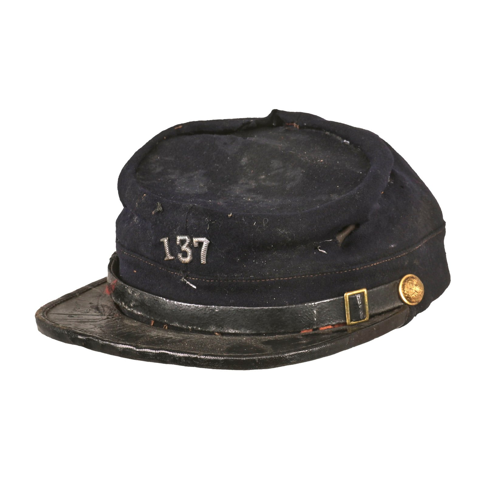 Buy Original U.S. Indian Wars Model 1872 Federal Issue Chasseur Style Pattern Kepi with Regimental or GAR 137th Insignia - Size 7⅛ | Original Firearms Antique For Sale