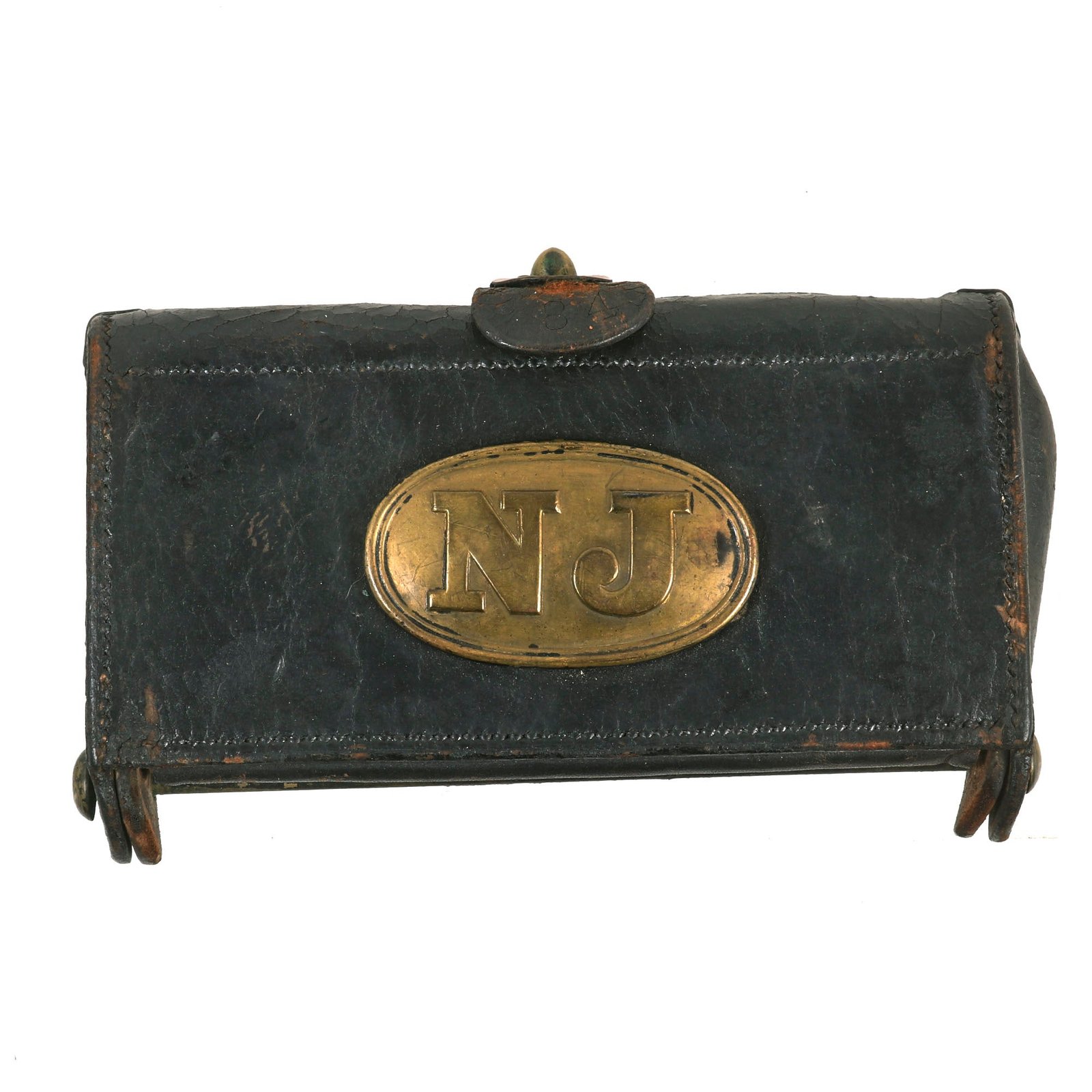 Buy Original U.S. Indian Wars M1874 .45/70 McKeever Cartridge Box with N.J. Plate - Springfield Trapdoor Rifle | Original Firearms Antique For Sale