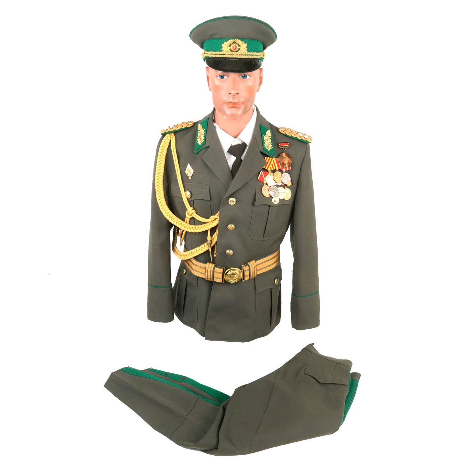 Buy Original East German Cold War DDR Border Guard Generalleutnant Lieutenant General’s Uniform with Visor Cap & Belt - 8 Medals | Original Firearms Antique For Sale