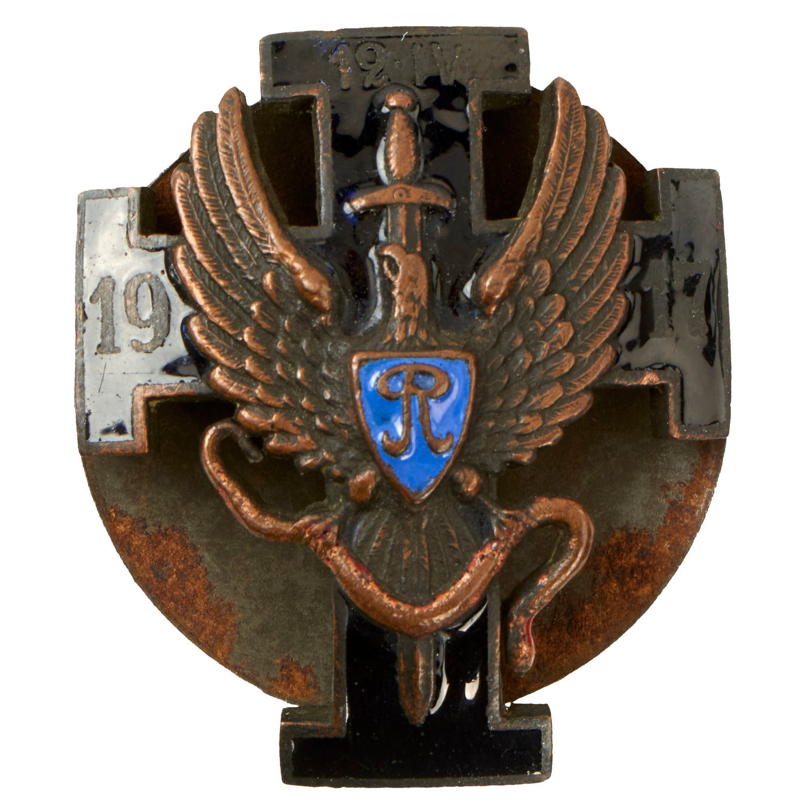 Buy Original Pre-WWII Estonian War of Independence 1st Hussar Cavalry Regiment Badge - Screwback | Original Firearms Antique For Sale